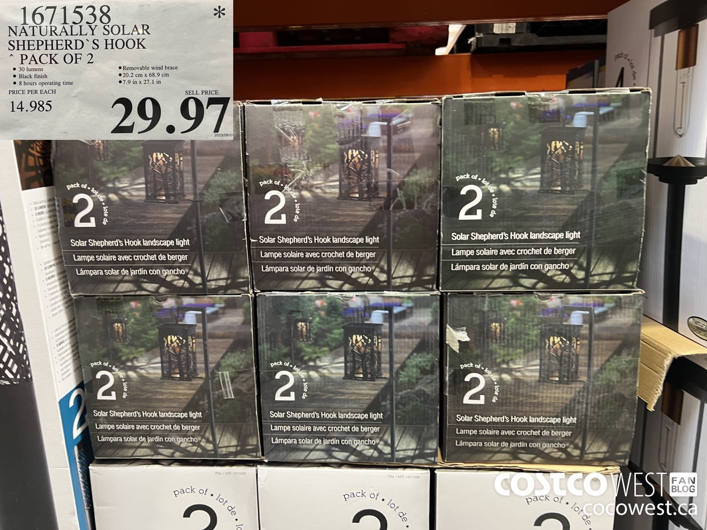 1671538 NATURALLY SOLAR SHEPHERD’ S HOOK PACK OF 2 $29.97