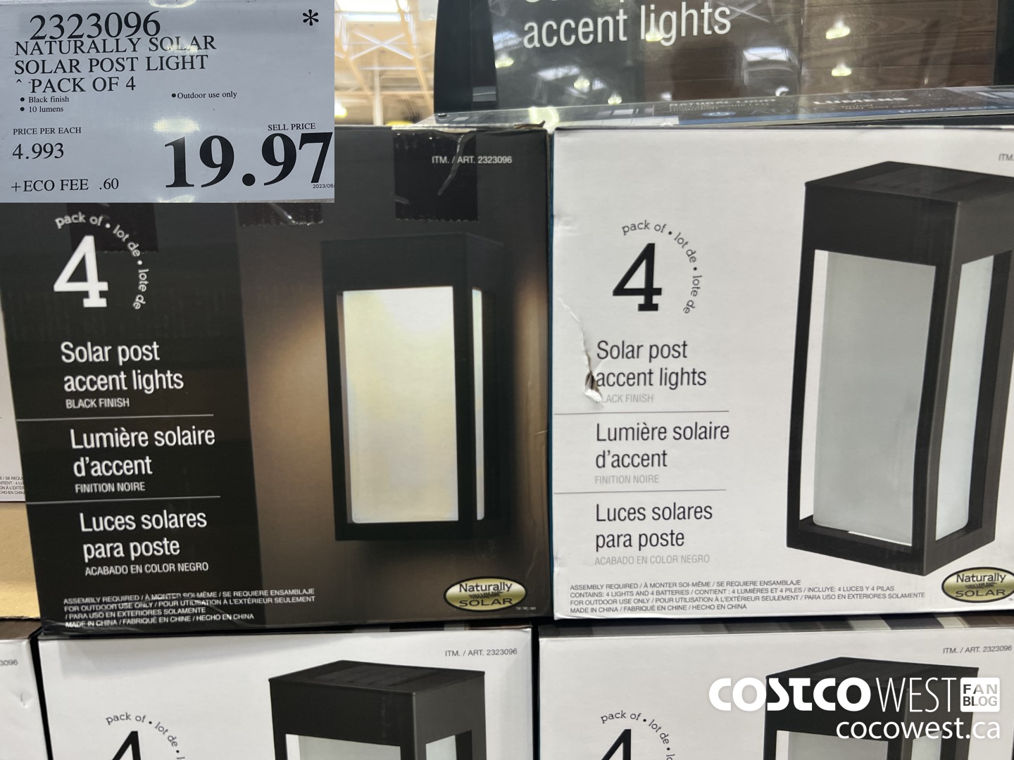 2323096 NATURALLY SOLAR SOLAR POST LIGHT PACK OF 4 $19.97