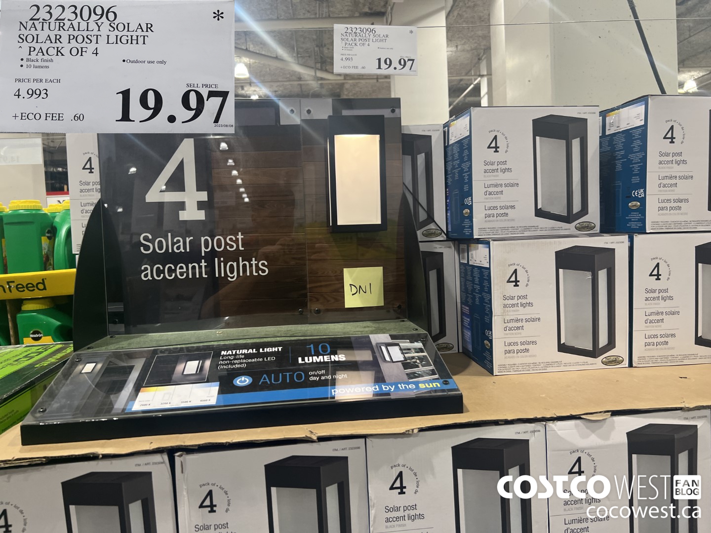 2323096 NATURALLY SOLAR SOLAR POST LIGHT PACK OF 4 $19.97