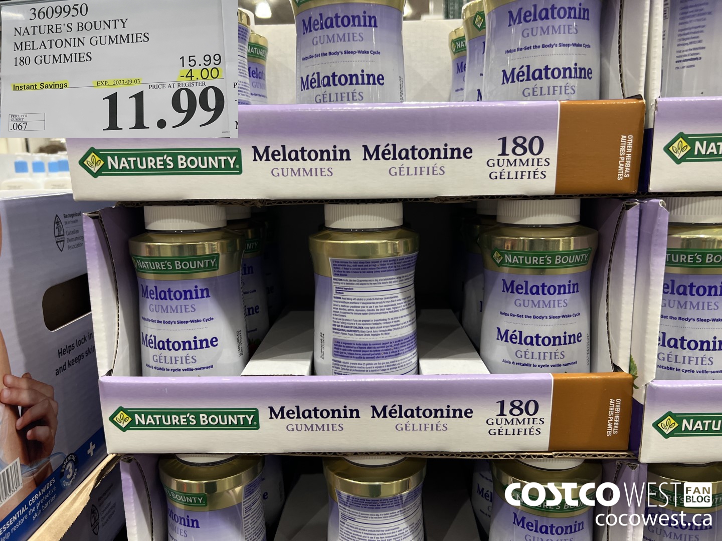 3609950 NATURE'S BOUNTY MELATONIN GUMMIES 180 GUMMIES ($4.00 INSTANT SAVINGS EXPIRES ON 2023-09-03) $11.99