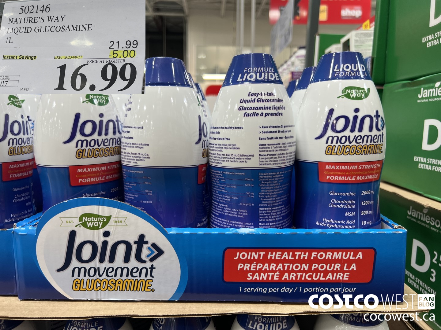 502146 NATURE'S WAY LIQUID GLUCOSAMINE 1 L ($5.00 INSTANT SAVINGS EXPIRES ON 2023-08-27) $16.99