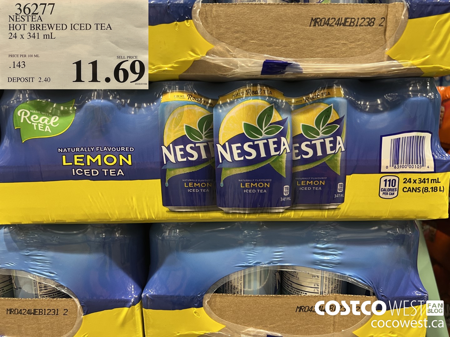 36277 NESTEA HOT BREWED ICED TEA 24 X 341 ML $11.69