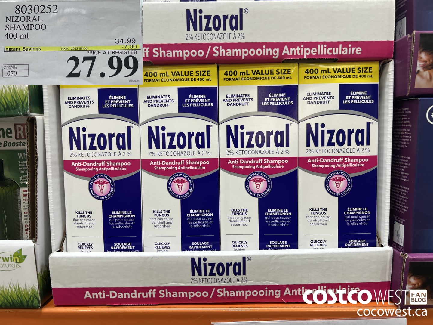 8030252 NIZORAL SHAMPOO 400ML ($7.00 INSTANT SAVINGS EXPIRES ON 2023-08-06) $27.99
