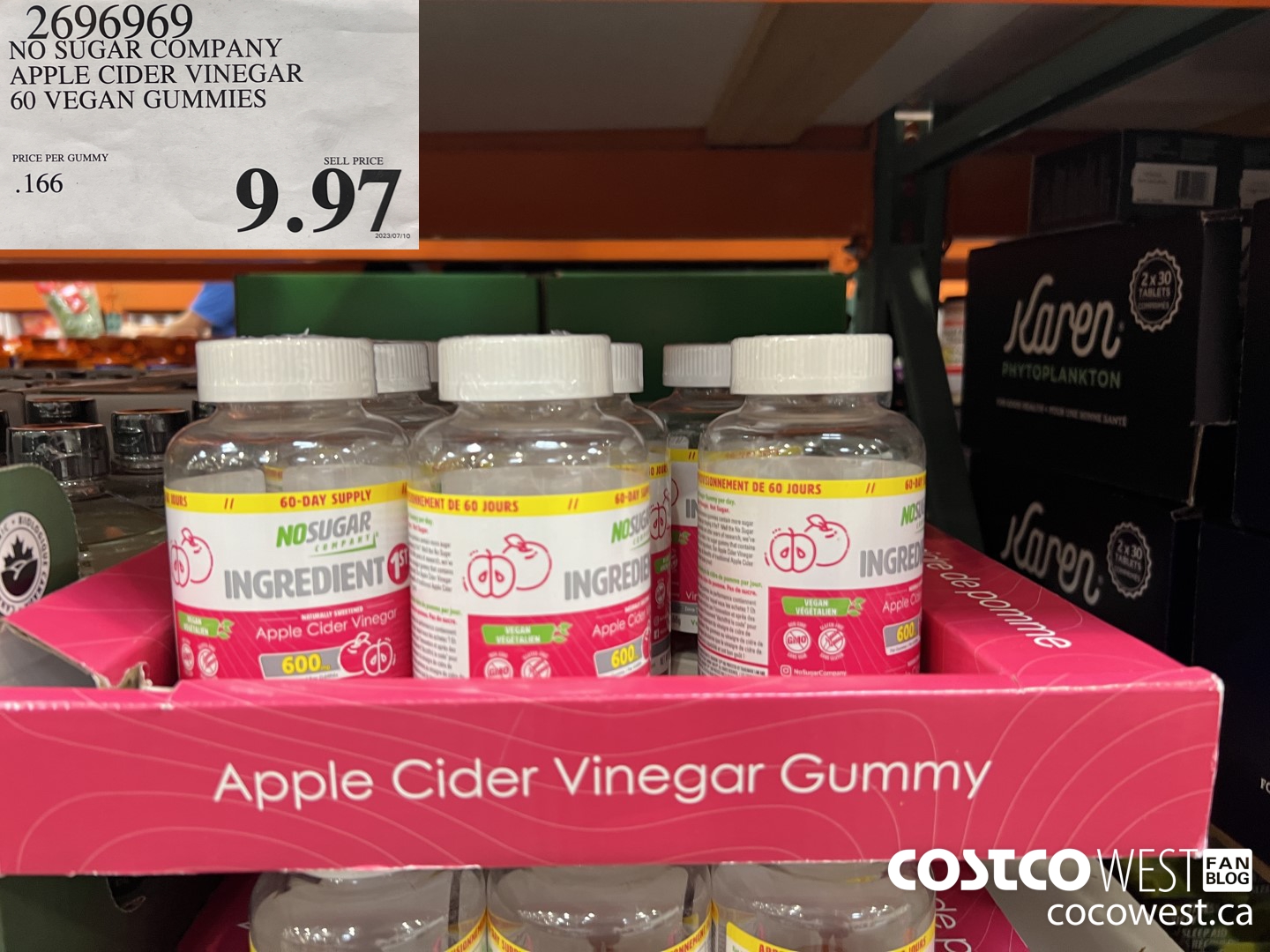 2696969 NO SUGAR COMPANY APPLE CIDER VINEGAR 60 VEGAN GUMMIES $9.97