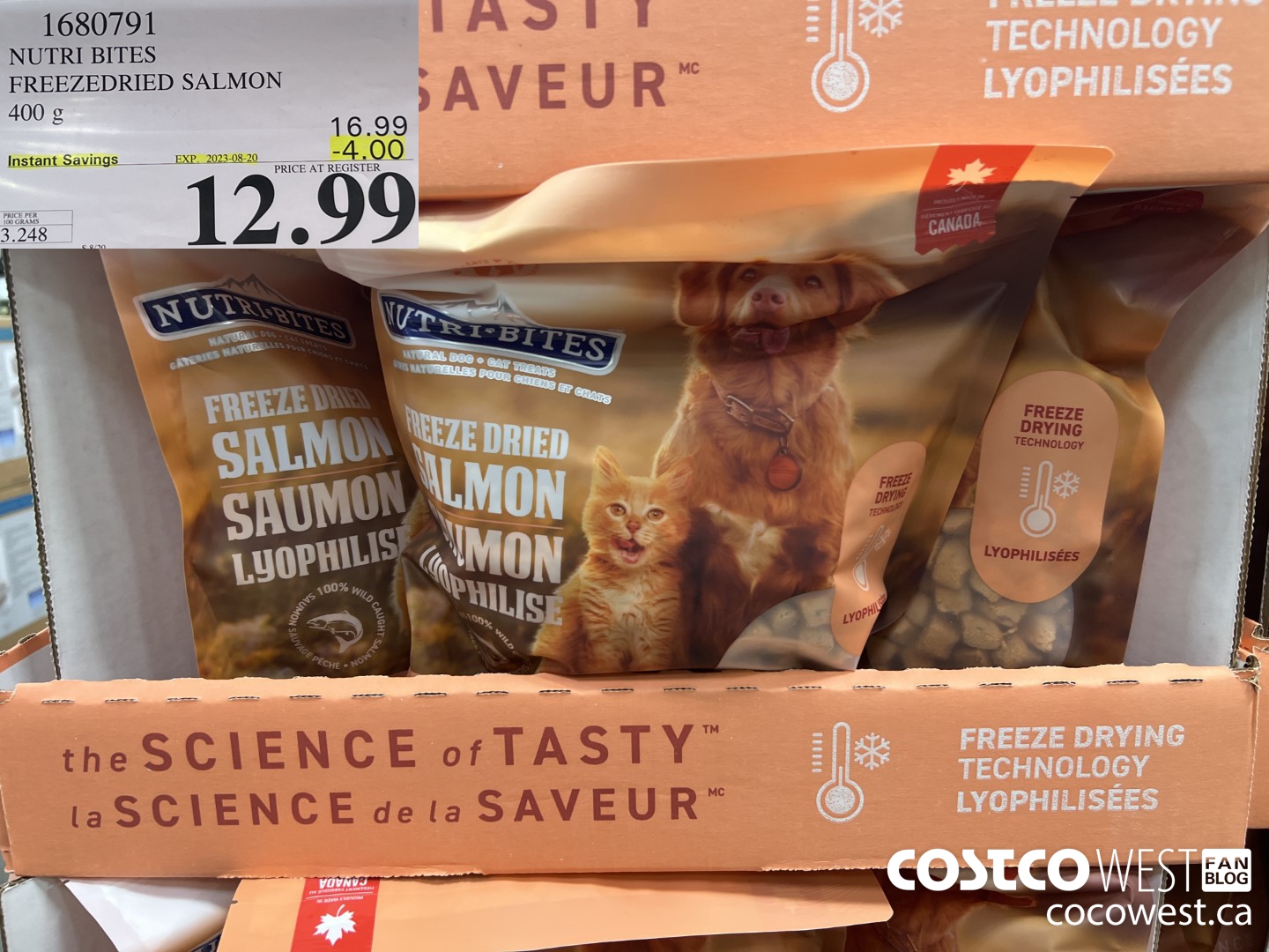 1680791 NUTRI BITES FREEZEDRIED SALMON 400 G ($4.00 INSTANT SAVINGS EXPIRES ON 2023-08-20) $12.99