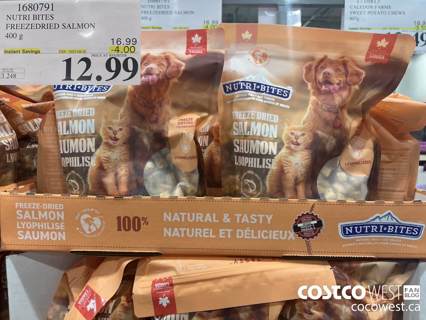 1680791 NUTRI BITES FREEZEDRIED SALMON 400 G ($4.00 INSTANT SAVINGS EXPIRES ON 2023-08-20) $12.99