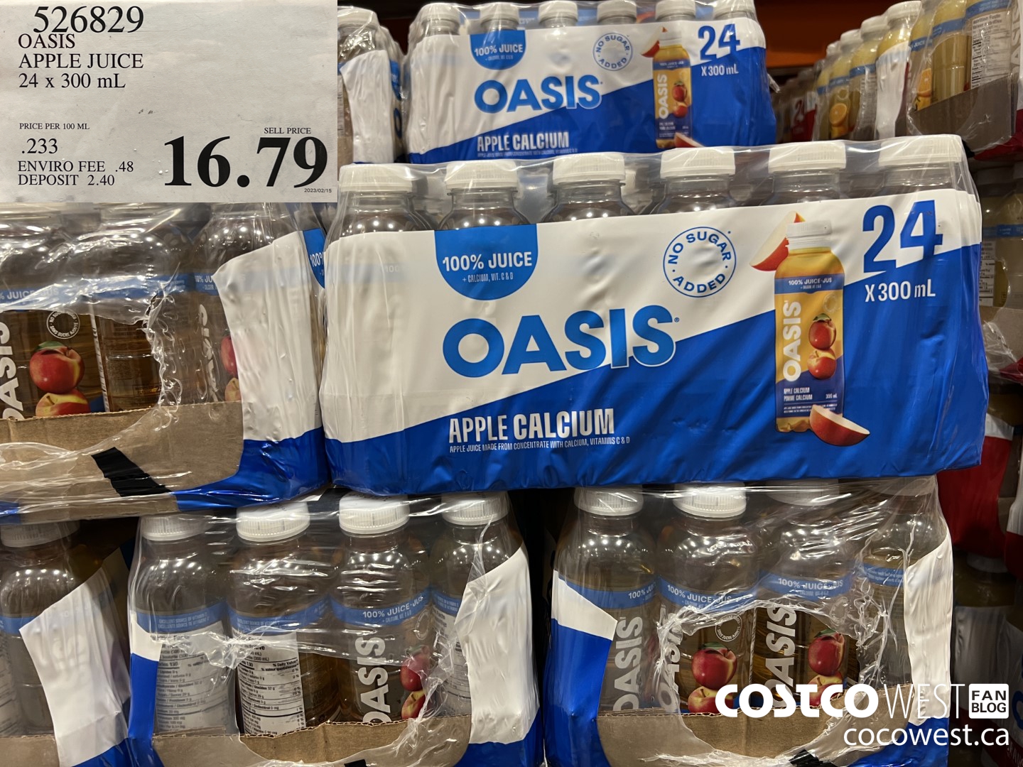 526829 OASIS APPLE JUICE 24 x 300 mL $16.79