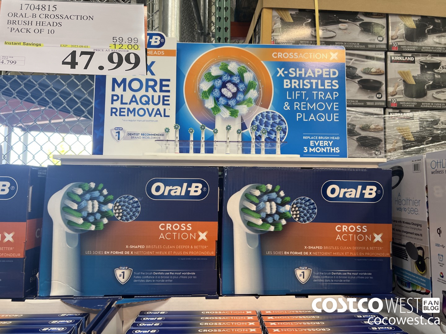 1704815 ORAL-B CROSSACTION BRUSH HEADS PACK OF 10 ($12.00 INSTANT SAVINGS EXPIRES ON 2023-09-03) $47.99