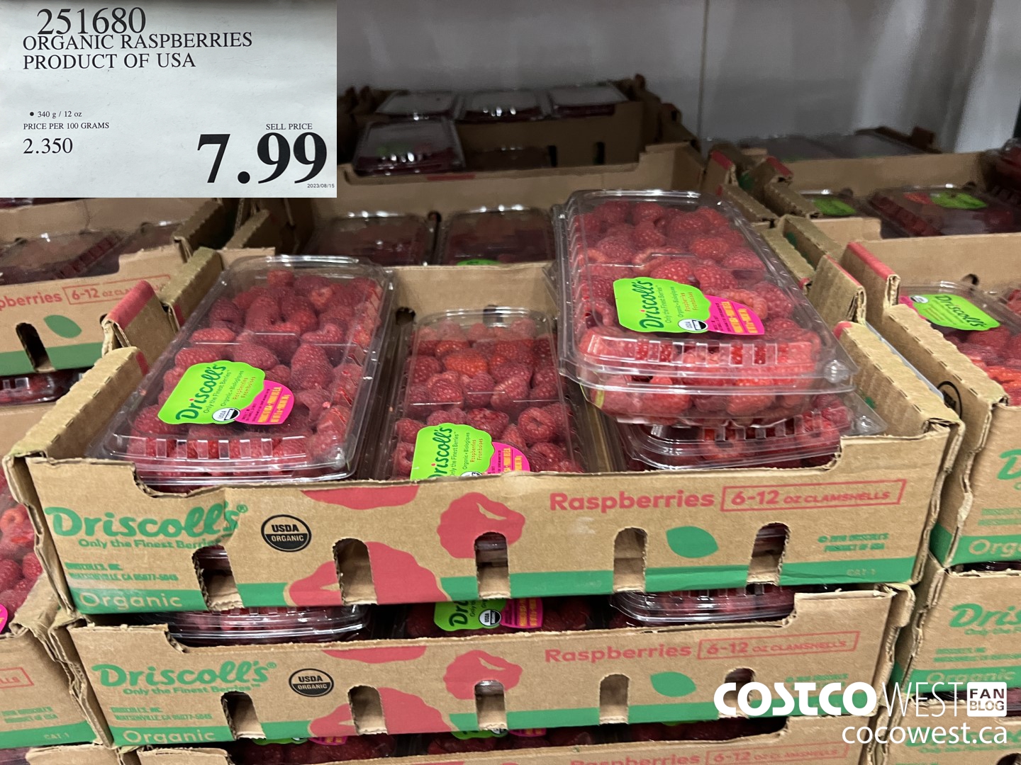251680 ORGANIC RASPBERRIES PRODUCT OF USA $7.99
