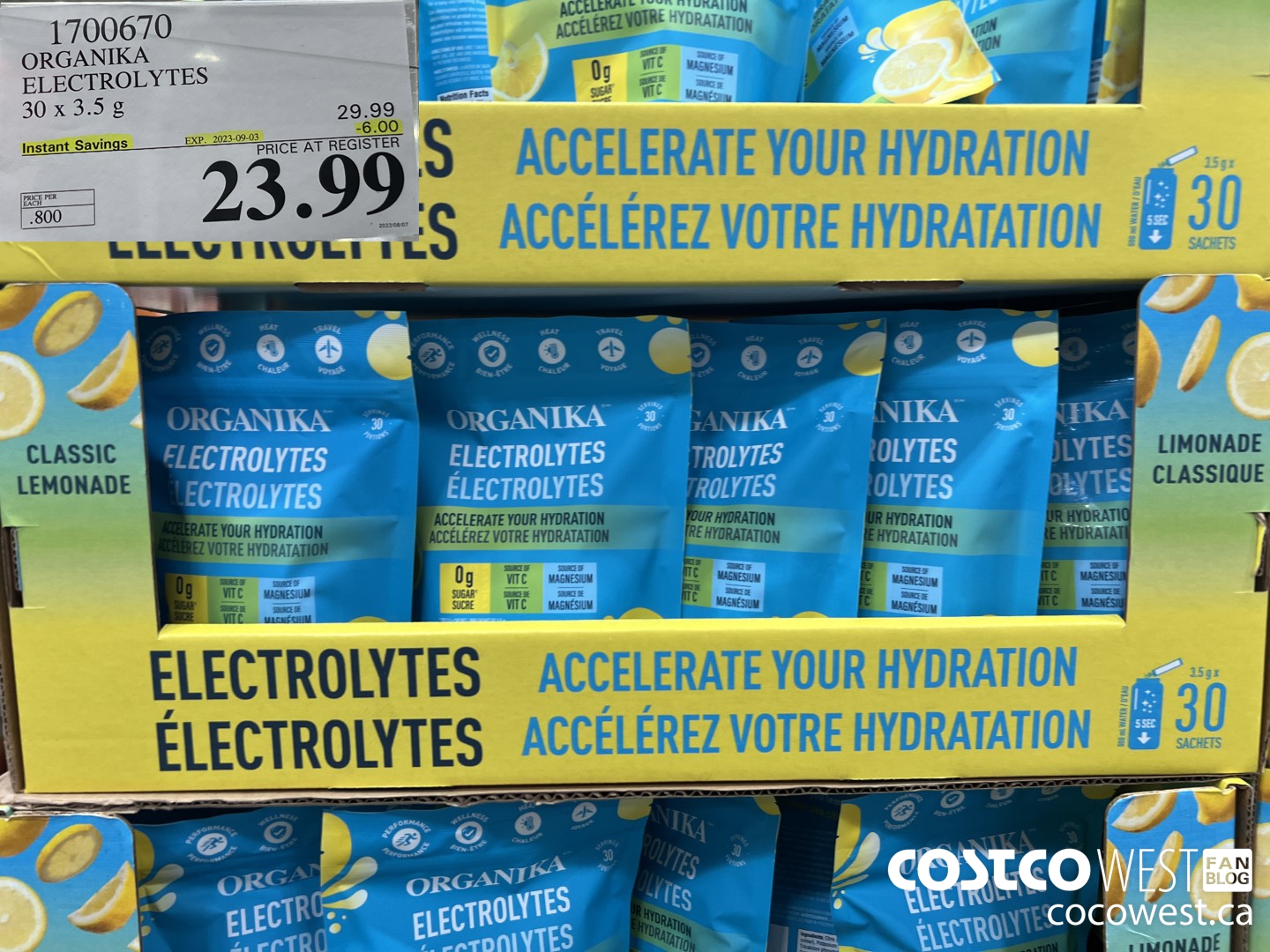 1700670 ORGANIKA ELECTROLYTES 30 X 3.5 G ($6.00 INSTANT SAVINGS EXPIRES ON 2023-09-03) $23.99