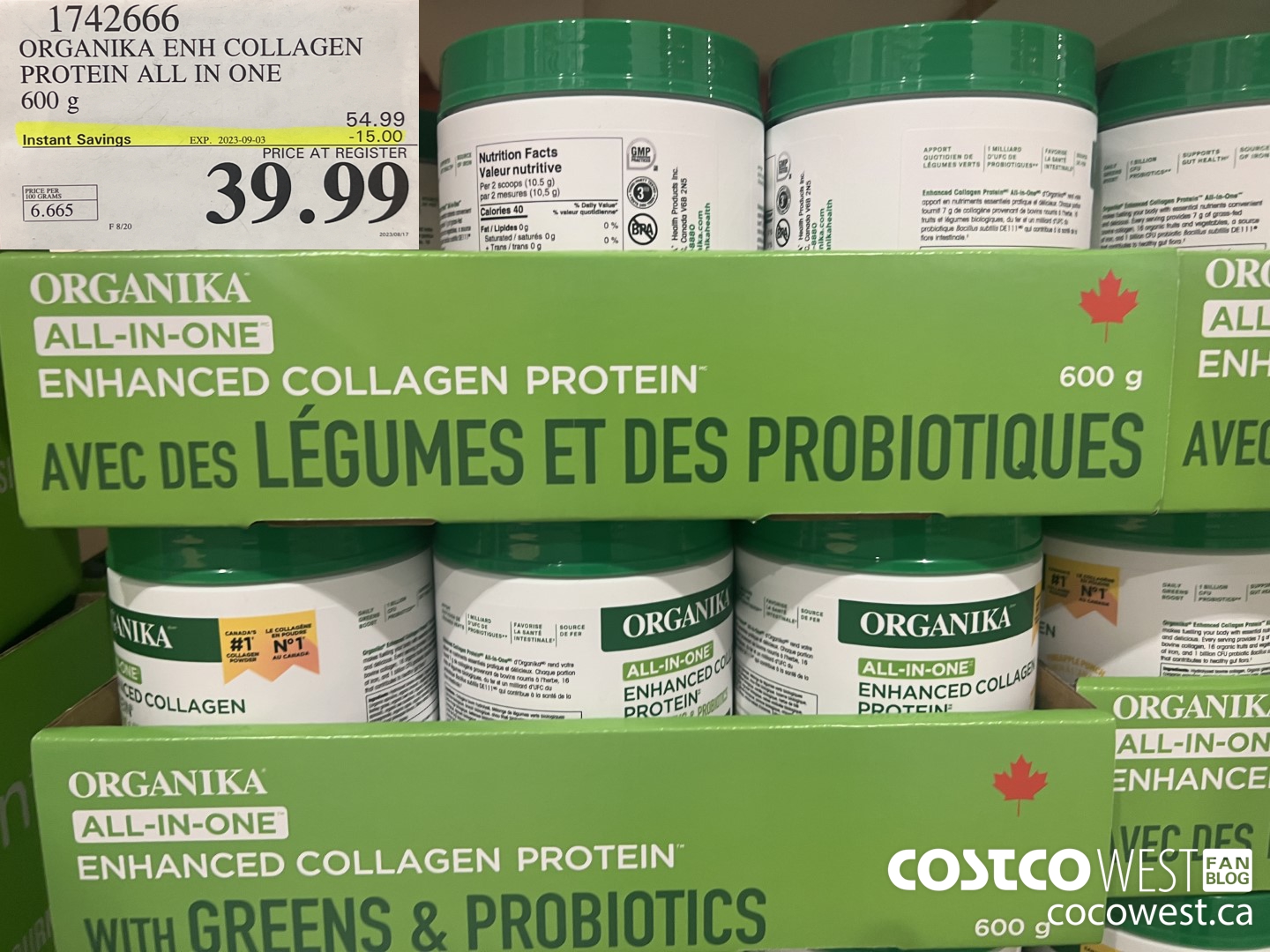 1742666 ORGANIKA ENH COLLAGEN PROTEIN ALL IN ONE ($15.00 INSTANT SAVINGS EXPIRES ON 2023-09-03) $39.99