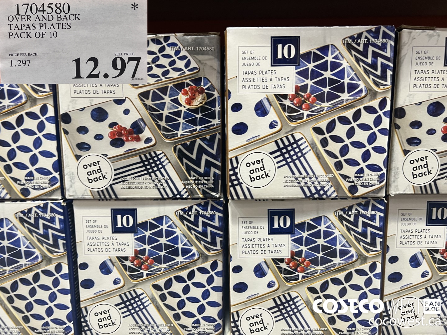 1704580 OVER AND BACK TAPAS PLATES PACK OF 10 $12.97