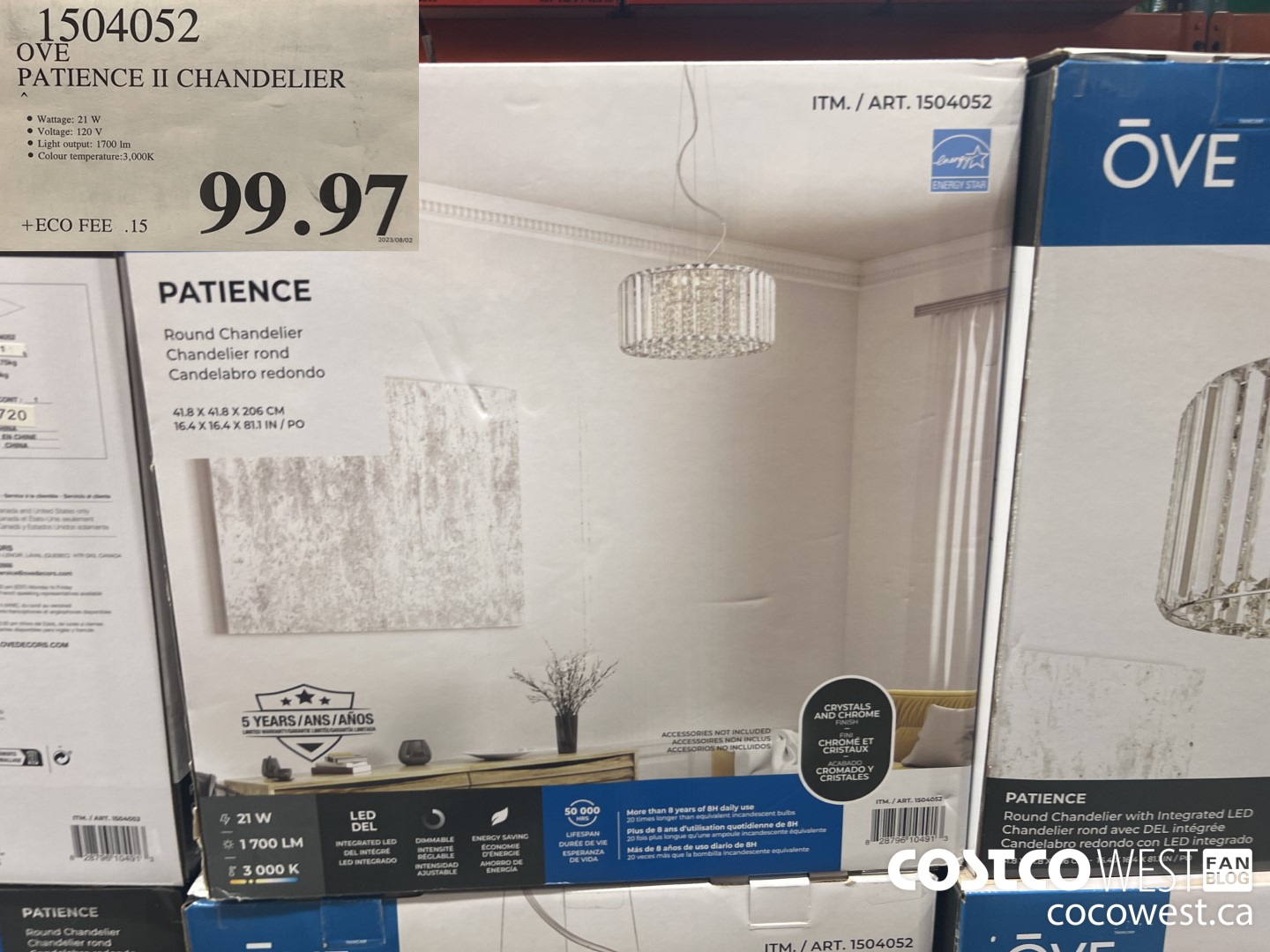 1504052 OVE LED ROUND CHANDELIER PATIENCE II $99.97