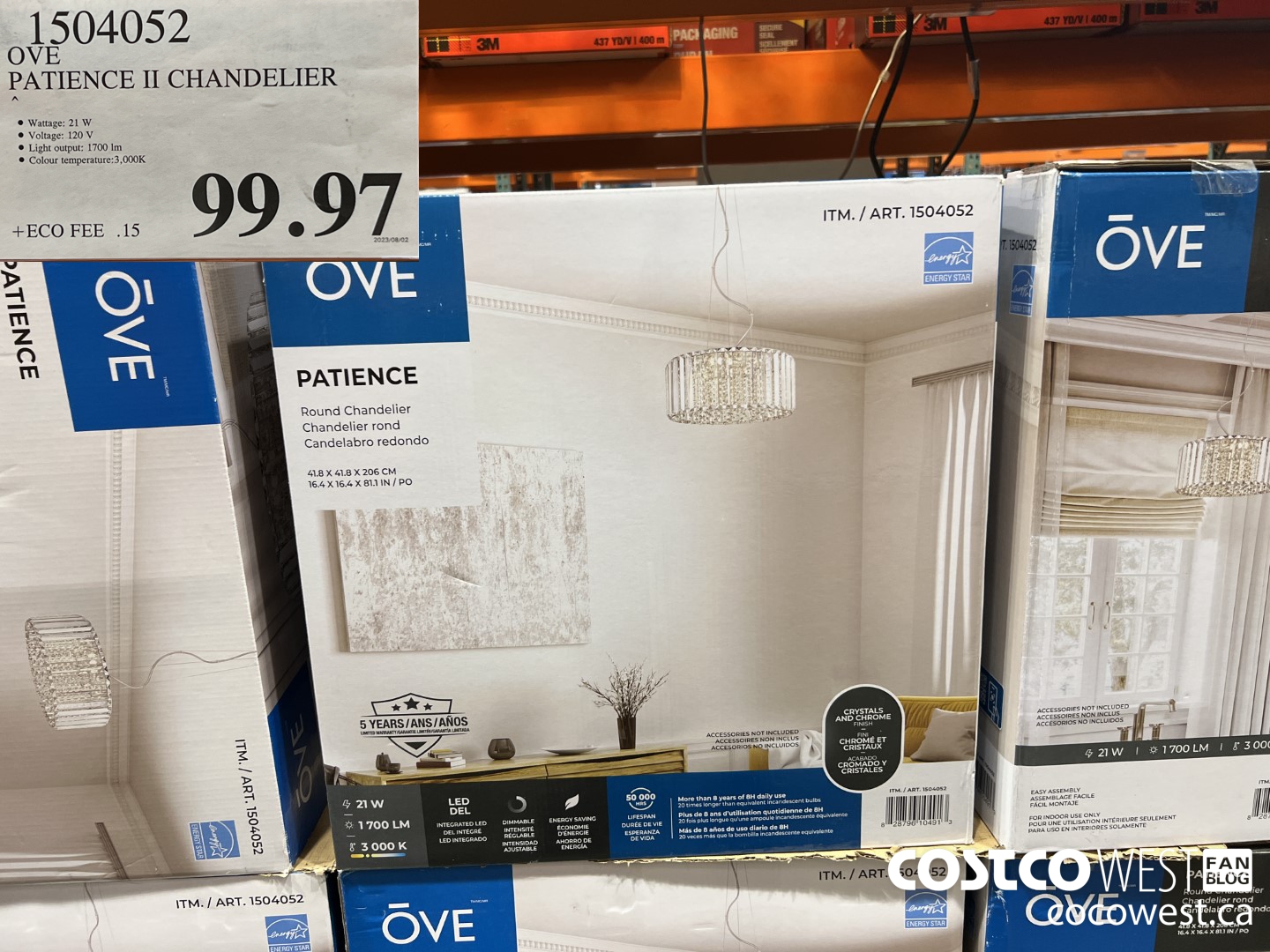 1504052 OVE LED ROUND CHANDELIER PATIENCE II $99.97