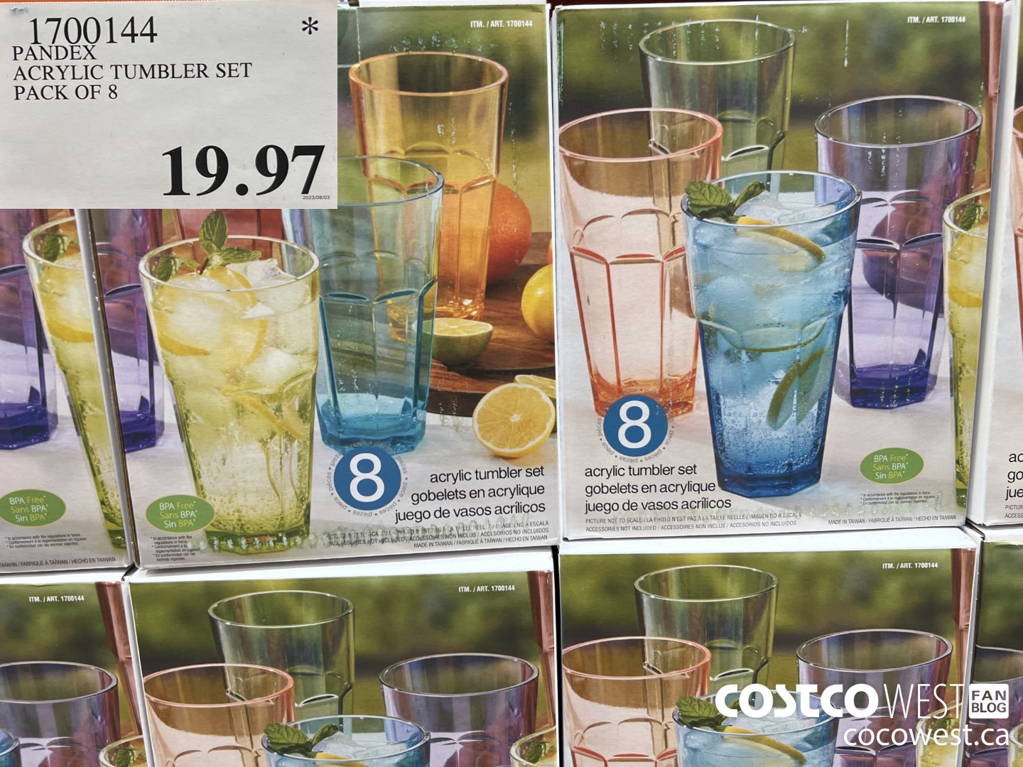 1700144 PANDEX ACRYLIC TUMBLER SET 8-PACK $19.97