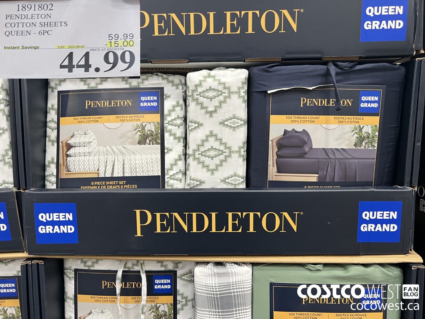 1891802 PENDLETON COTTON SHEETS QUEEN 6PC ($15.00 INSTANT SAVINGS EXPIRES ON 2023-09-03) $44.99