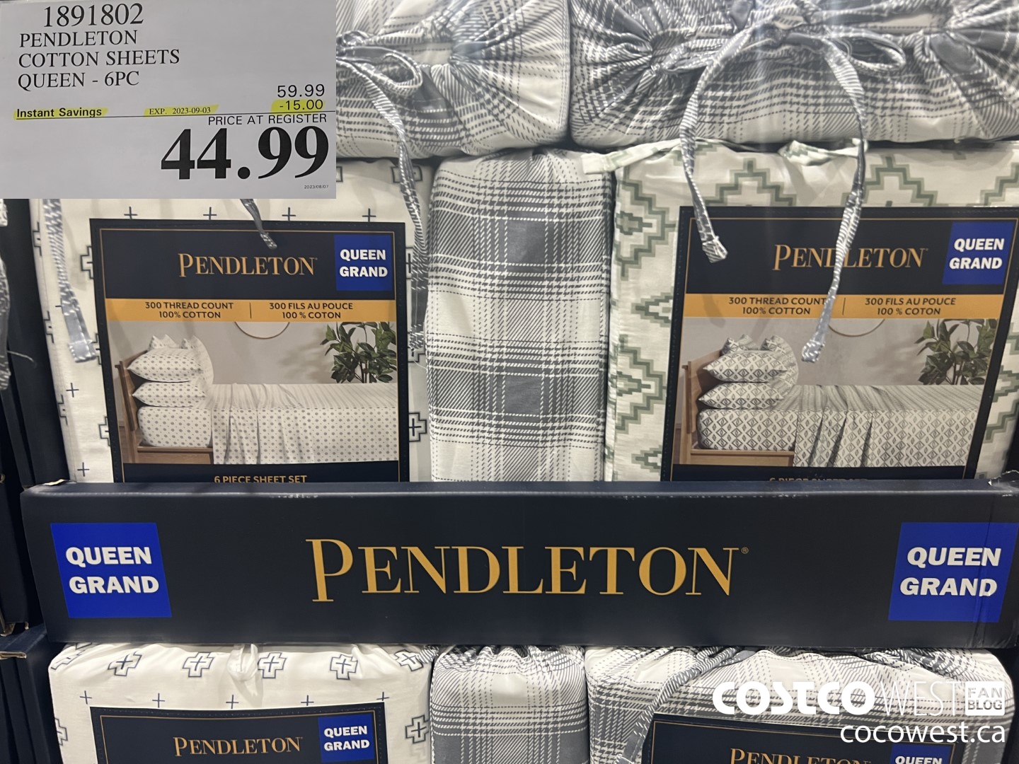 1891802 PENDLETON COTTON SHEETS QUEEN 6PC ($15.00 INSTANT SAVINGS EXPIRES ON 2023-09-03) $44.99