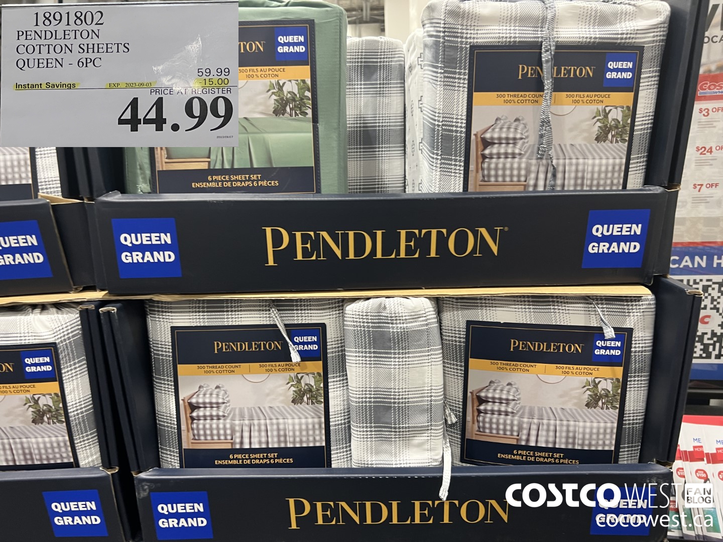 1891802 PENDLETON COTTON SHEETS QUEEN 6PC ($15.00 INSTANT SAVINGS EXPIRES ON 2023-09-03) $44.99