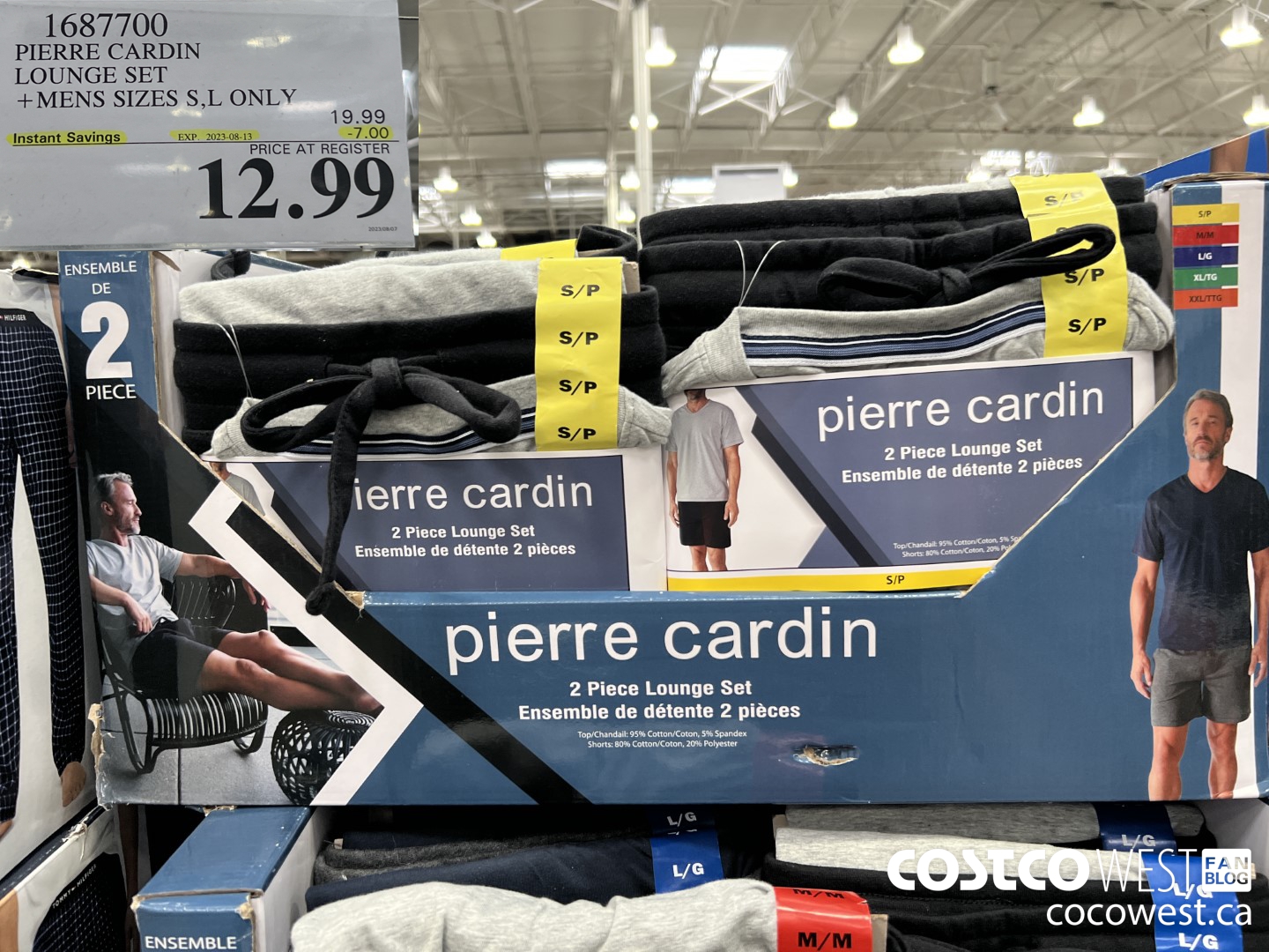 1687700 PIERRE CARDIN LOUNGE SET MENS SIZES S, L ONLY ($7.00 INSTANT SAVINGS EXPIRES ON 2023-08-13) $12.99