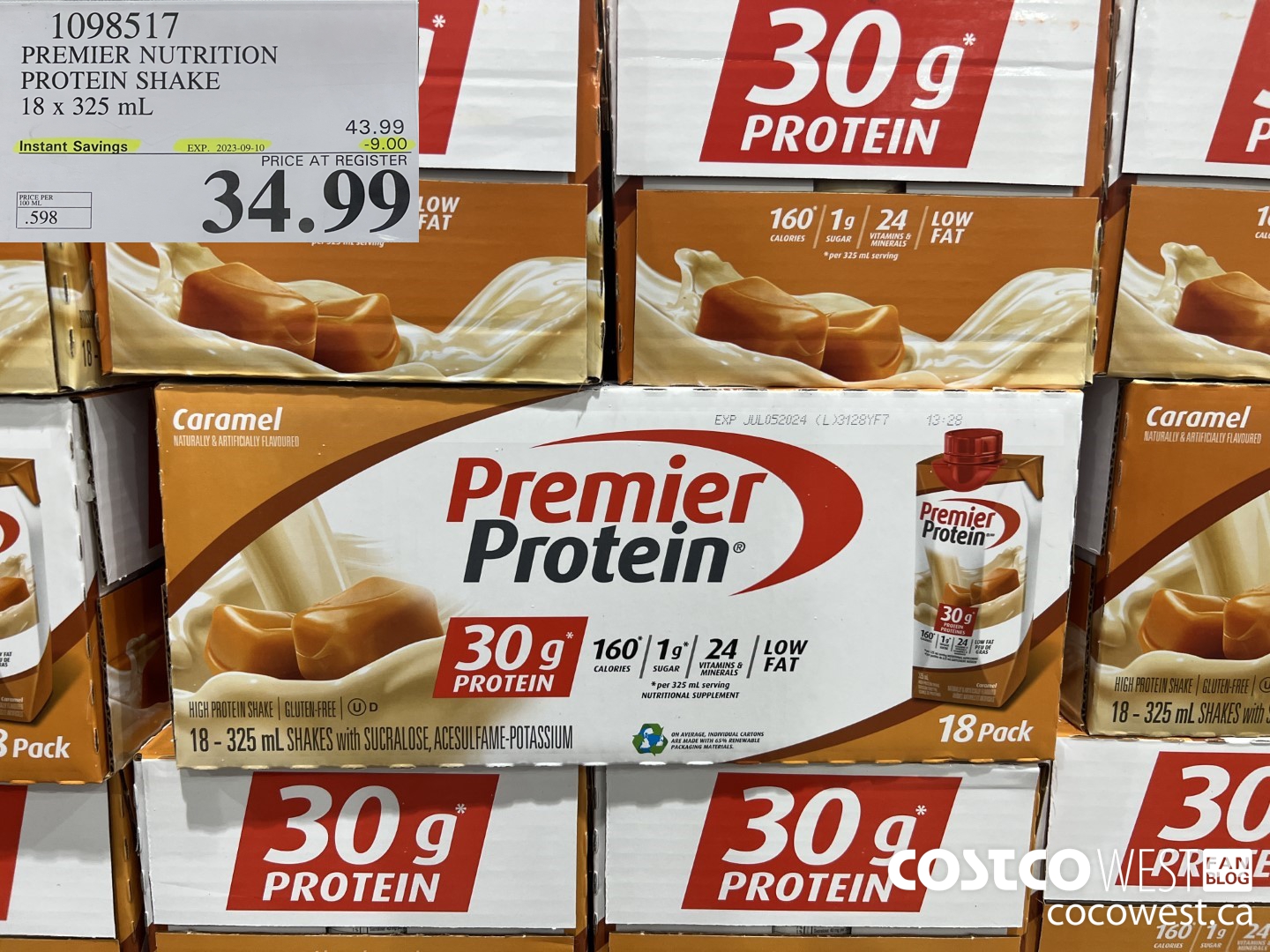 1098517 PREMIER NUTRITION PROTEIN SHAKE 18 x 325 mL ($9.00 INSTANT SAVINGS EXPIRES ON 2023-09-10) $34.99