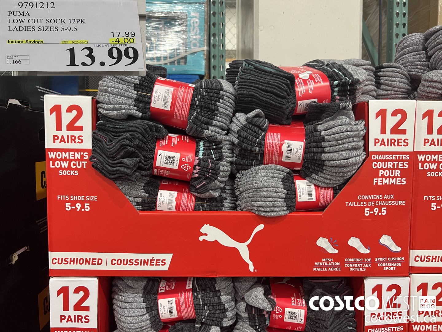 9791212 PUMA LOW CUT SOCKS 12PK LADIES SIZES 5-9.5 03 ($4.00 INSTANT SAVINGS EXPIRES ON 2023-09-03) $13.99