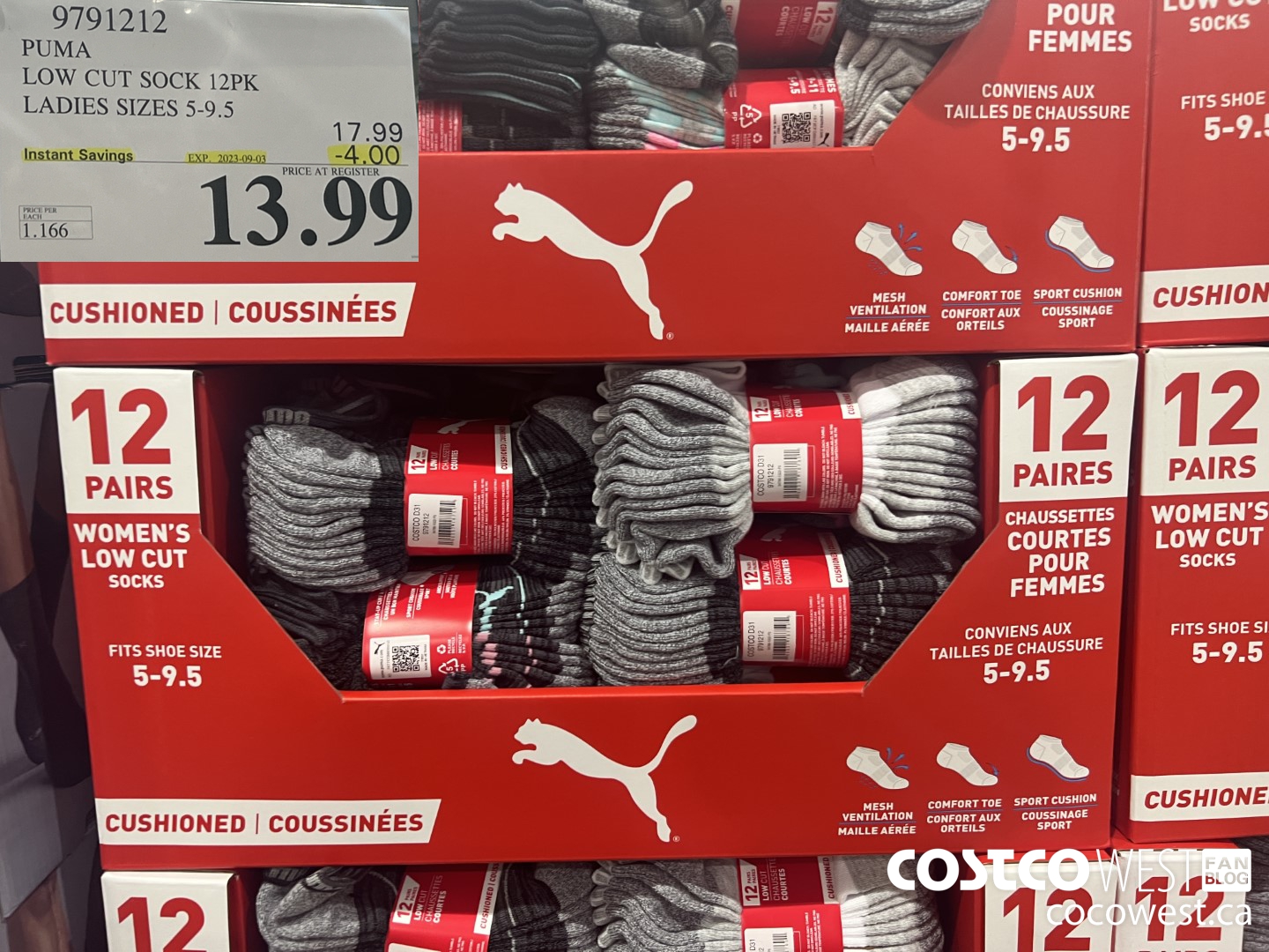 9791212 PUMA LOW CUT SOCKS 12PK LADIES SIZES 5-9.5 03 ($4.00 INSTANT SAVINGS EXPIRES ON 2023-09-03) $13.99