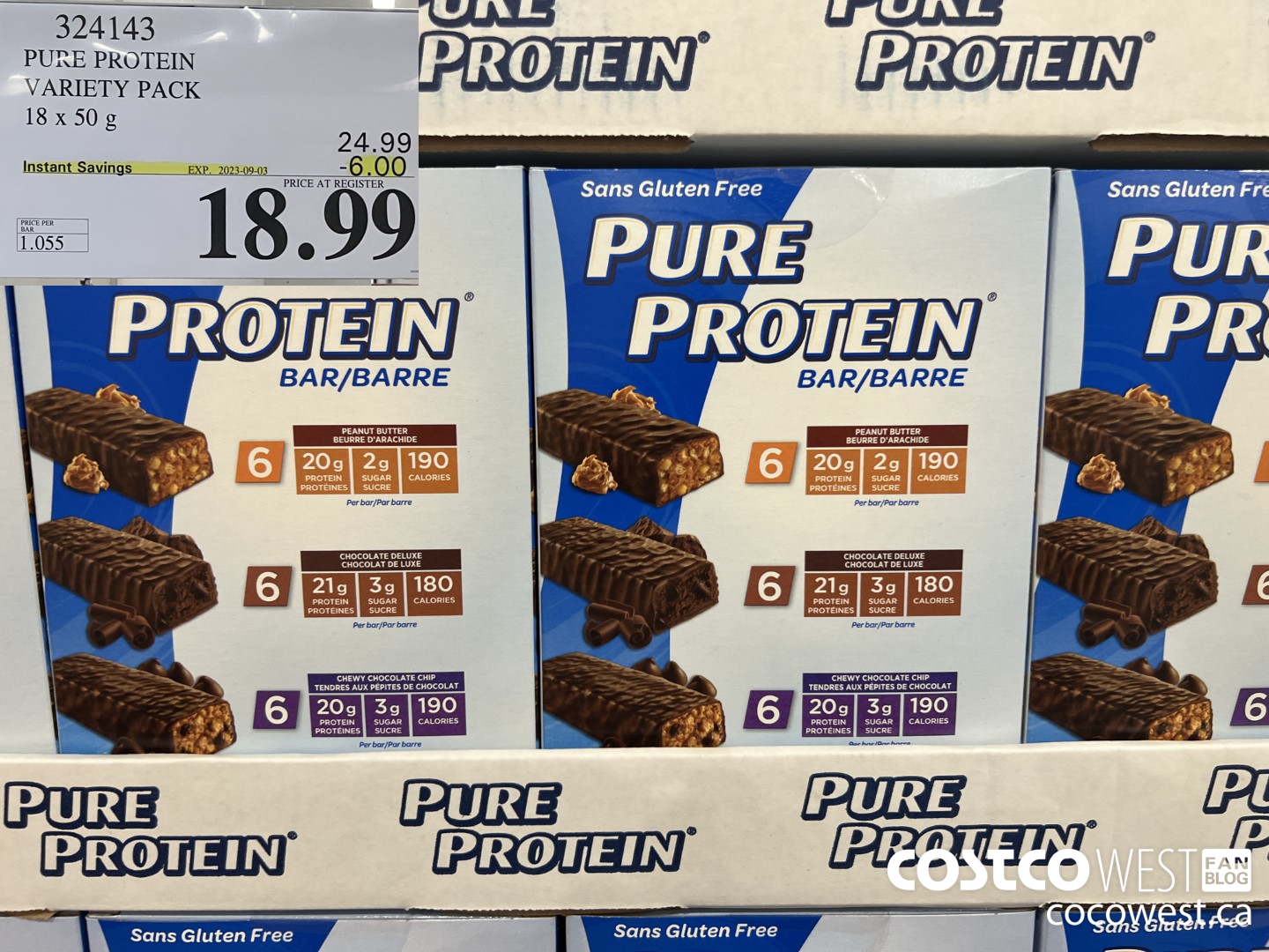 324143 PURE PROTEIN VARIETY PACK 18 X 50G ($6.00 INSTANT SAVINGS EXPIRES ON 2023-09-03) $18.99