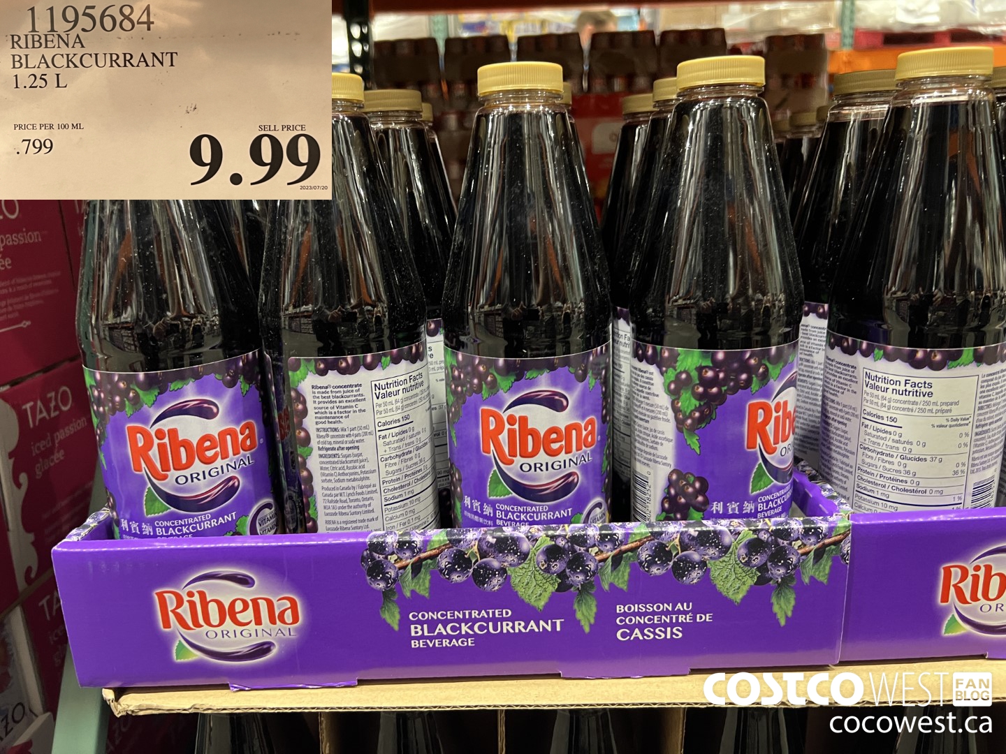 1195684 RIBENA BLACKCURRANT 1.25 L $9.99