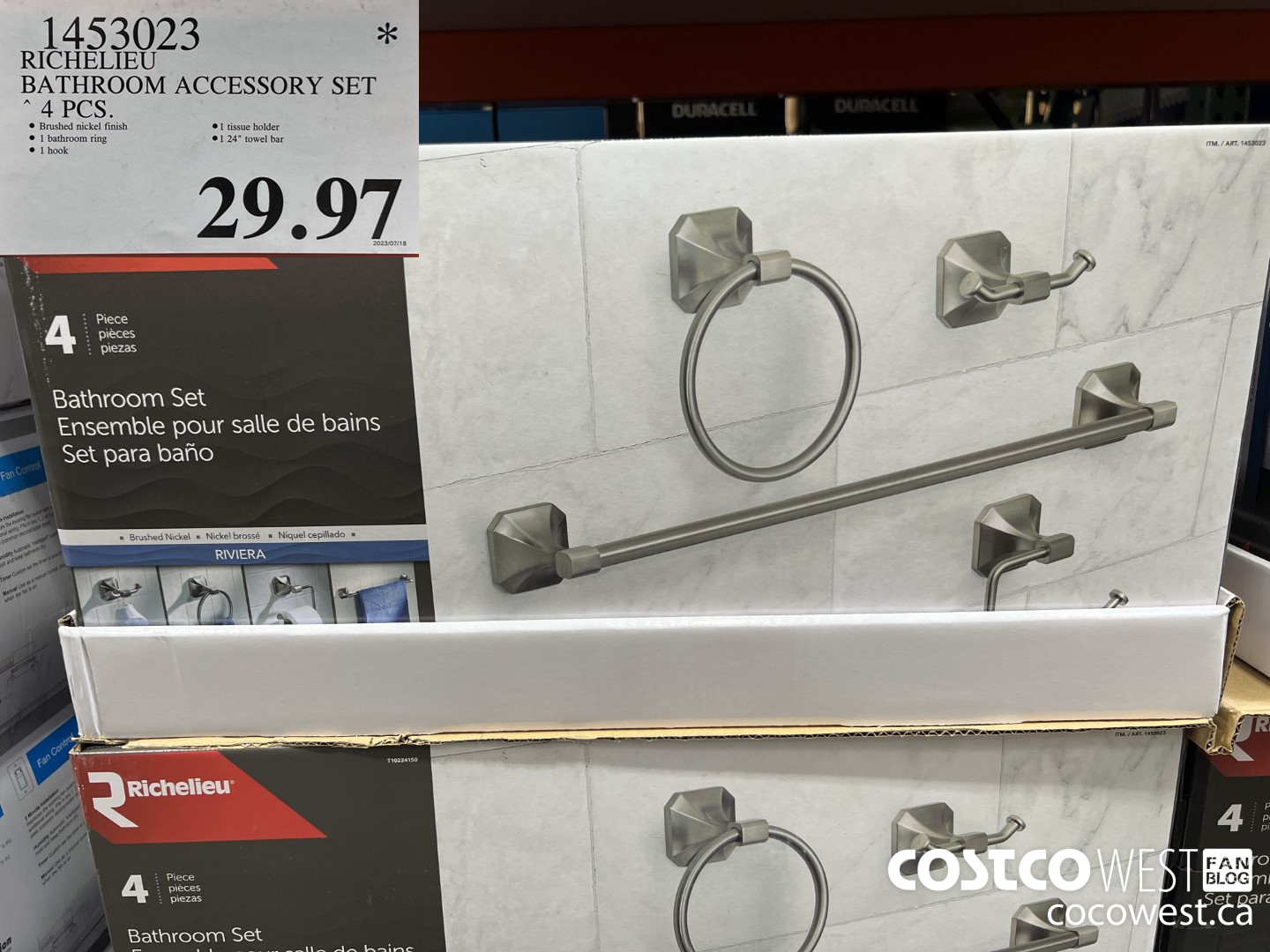 1453023 RICHELIEU BATHROOM ACCESSORY SET 4 PIECES $29.97