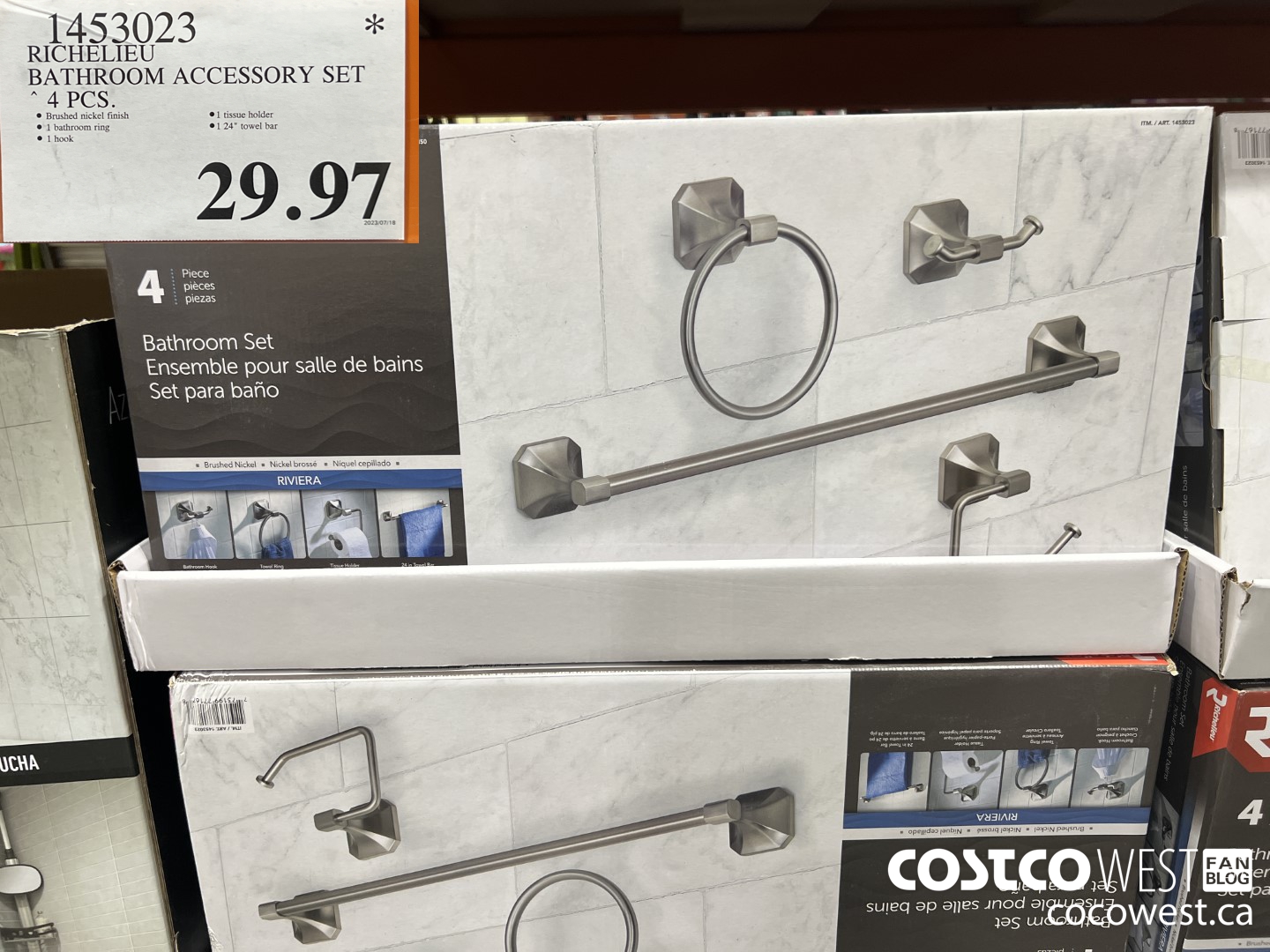 1453023 RICHELIEU BATHROOM ACCESSORY SET 4 PIECES $29.97