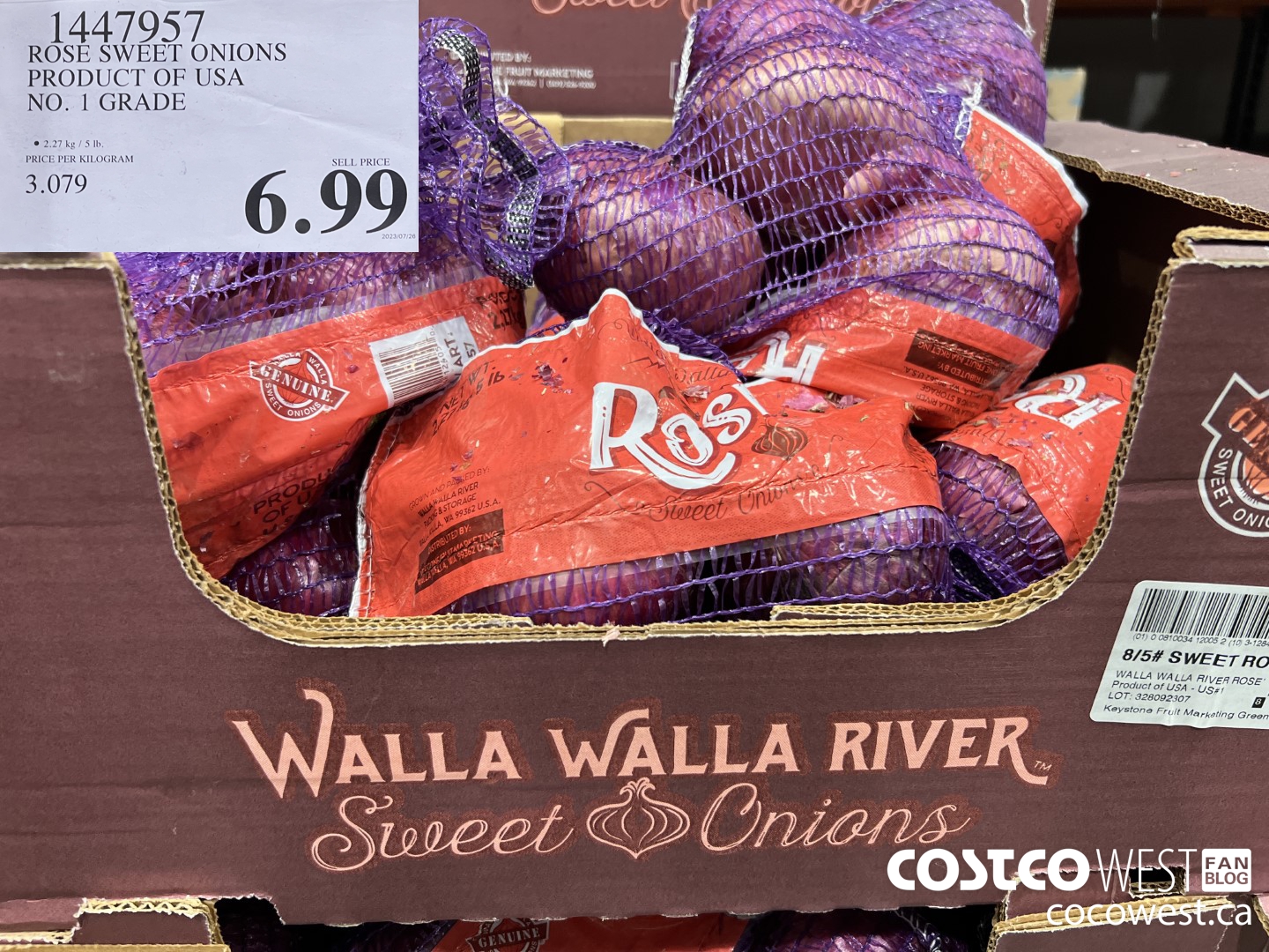1447957 ROSE SWEET ONIONS PRODUCT OF USA NO. 1 GRADE $6.99