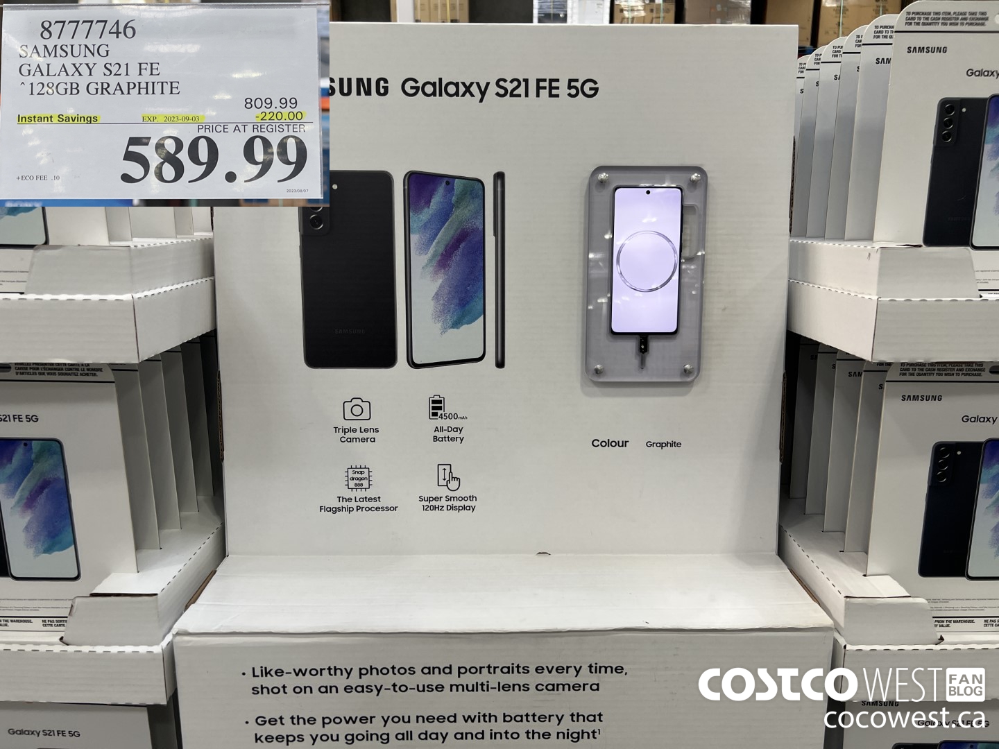 8777746 SAMSUNG GALAXY S21 FE 128GB GRAPHITE ($220.00 INSTANT SAVINGS EXPIRES ON 2023-09-03) $589.99