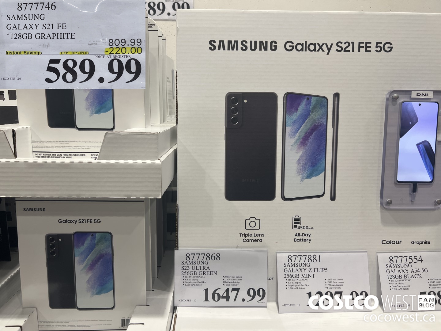 8777746 SAMSUNG GALAXY S21 FE 128GB GRAPHITE ($220.00 INSTANT SAVINGS EXPIRES ON 2023-09-03) $589.99