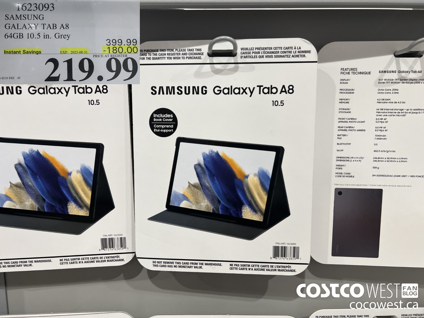 1623093 SAMSUNG GALAXY TAB A8 64GB 10.5 IN GREY ($180.00 INSTANT SAVINGS EXPIRES ON 2023-08-31) $219.99