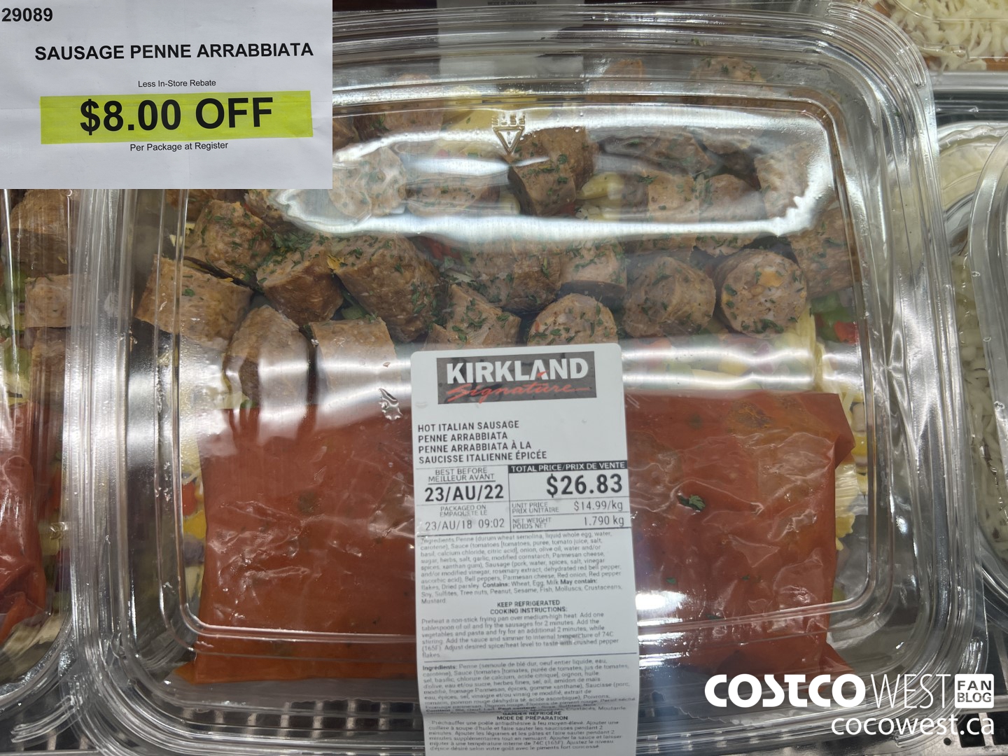 29089 SAUSAGE PENNE ARRABBIATA ($8.00 INSTANT SAVINGS)