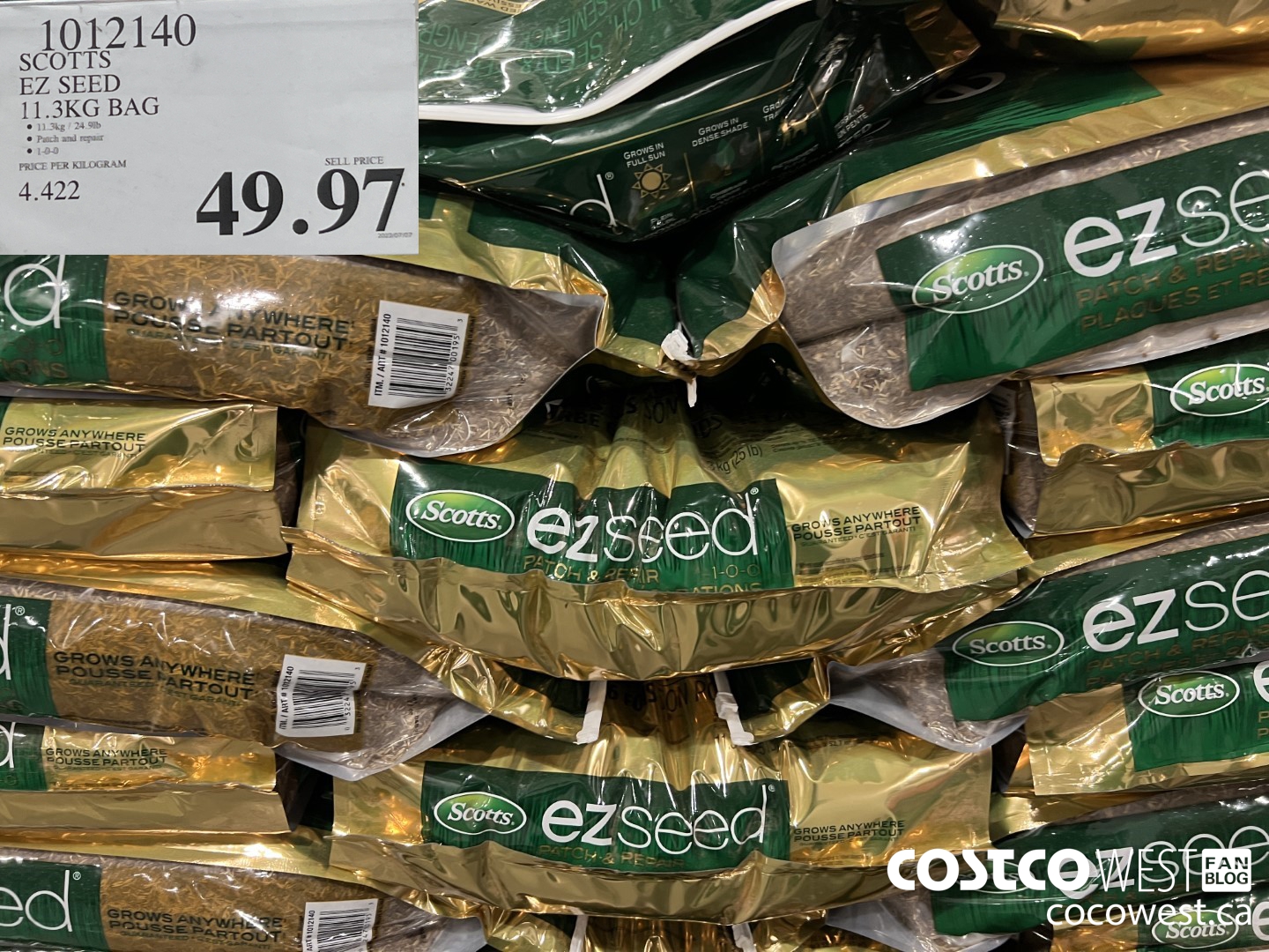 1012140 SCOTTS EZ SEED 11.3KG BAG $49.97