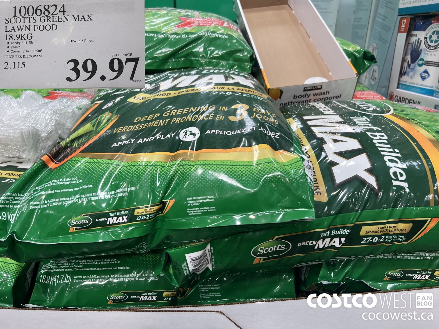 1006824 SCOTTS GREEN MAX LAWN FOOD 18.9KG $39.97