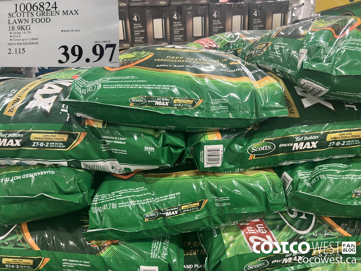 1006824 SCOTTS GREEN MAX LAWN FOOD 18.9KG $39.97