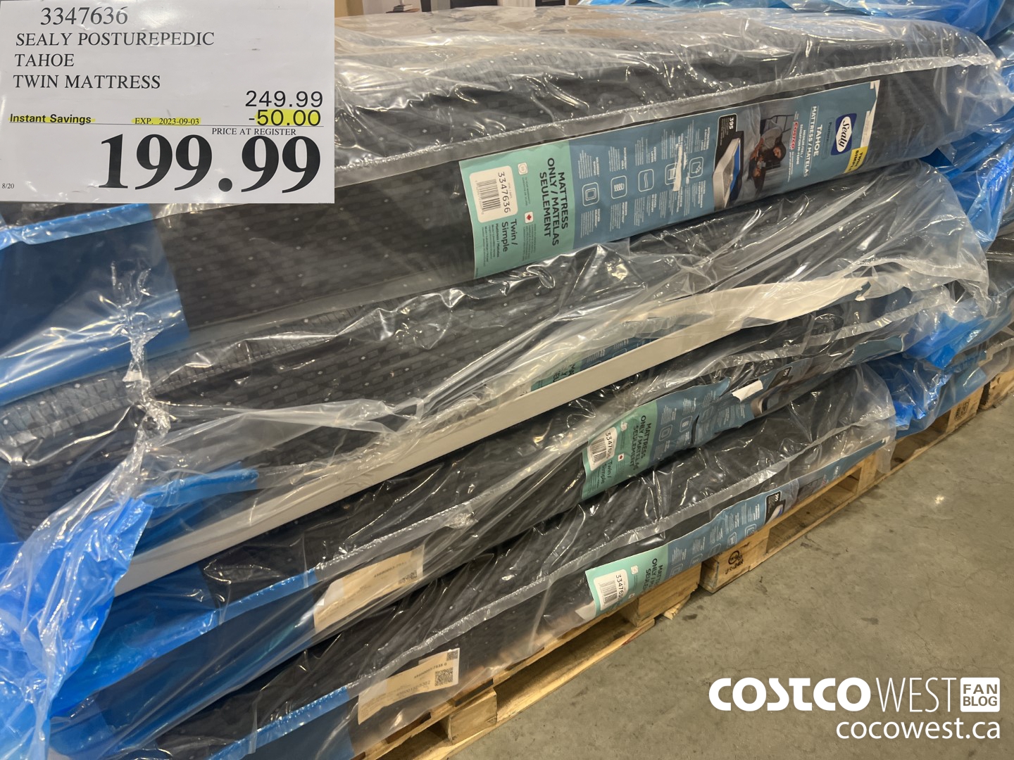 3347636 SEALY POSTUREPEDIC TAHOE TWIN MATTRESS ONLY ($50.00 INSTANT SAVINGS EXPIRES ON 2023-09-03) $199.99