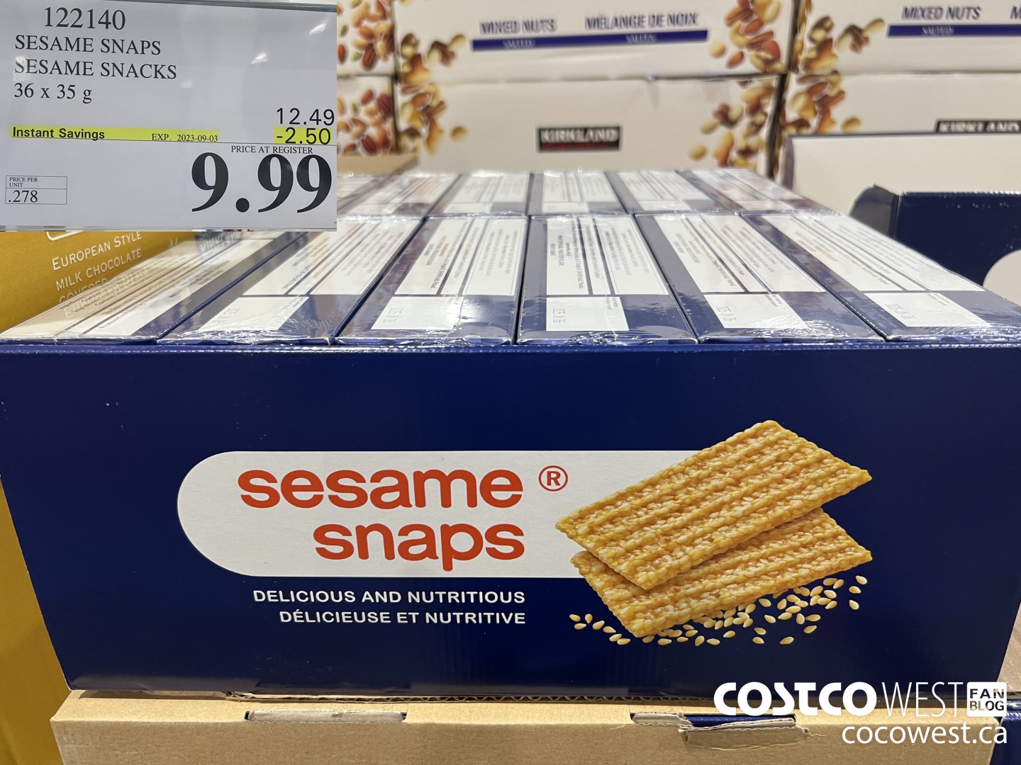 122140 SESAME SNAPS SESAME SNACKS 36 x 35 g ($2.50 INSTANT SAVINGS EXPIRES ON 2023-09-03) $9.99