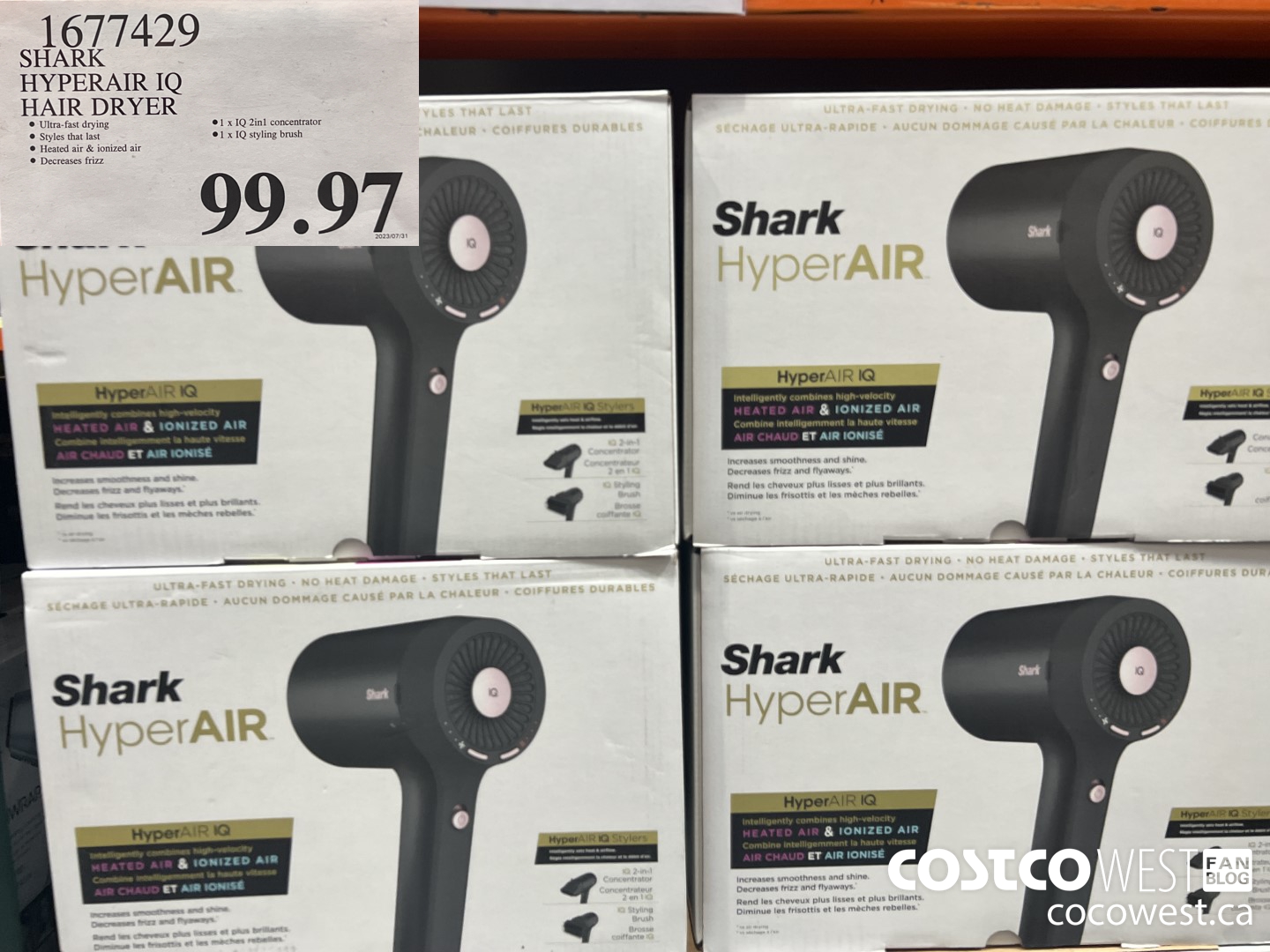 1677429 SHARK HYPERAIR IQ HAIR DRYER $99.97