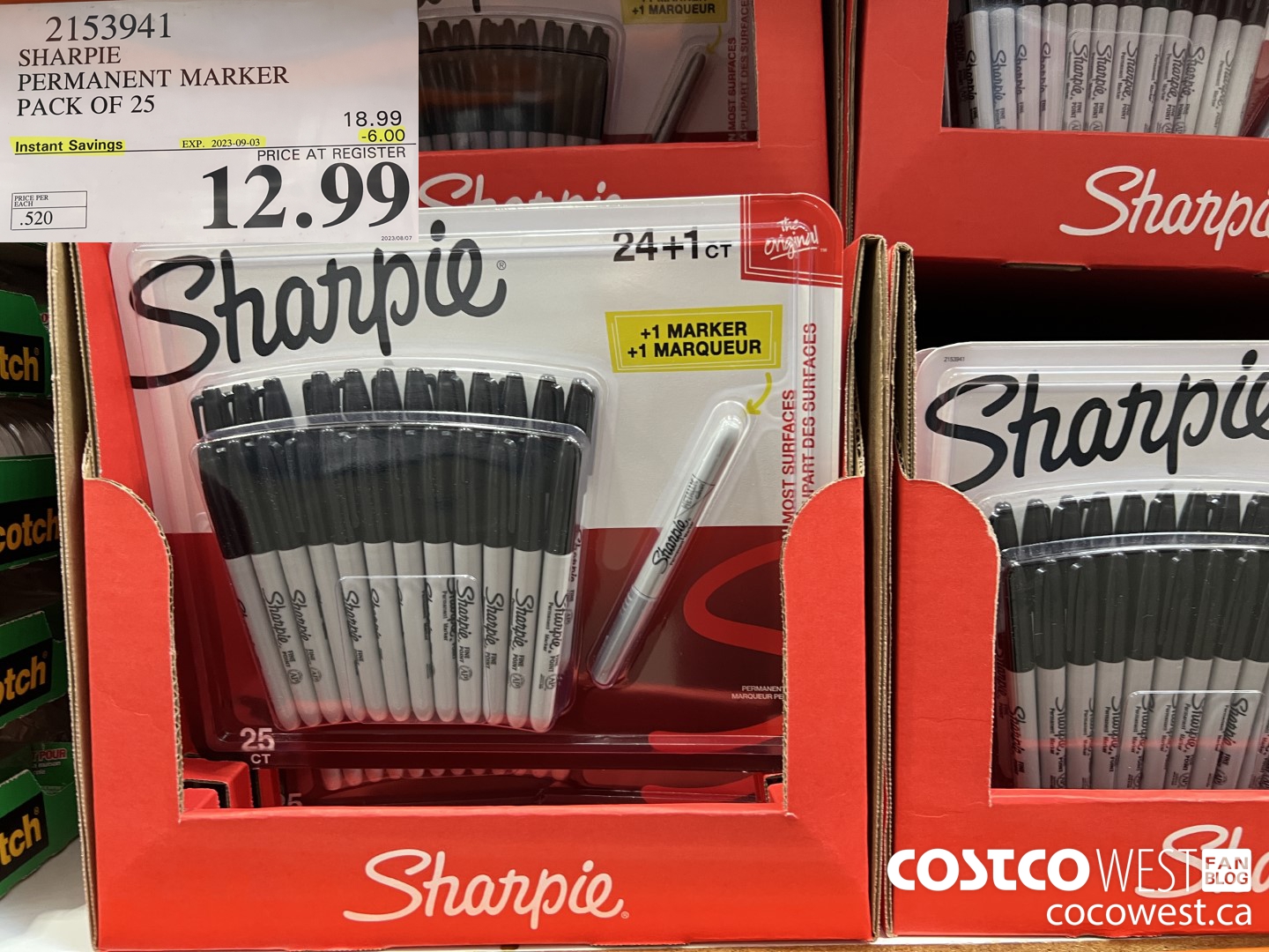2153941 SHARPIE PERMANENT MARKER PACK OF 25 ($6.00 INSTANT SAVINGS EXPIRES ON 2023-09-03) $12.99