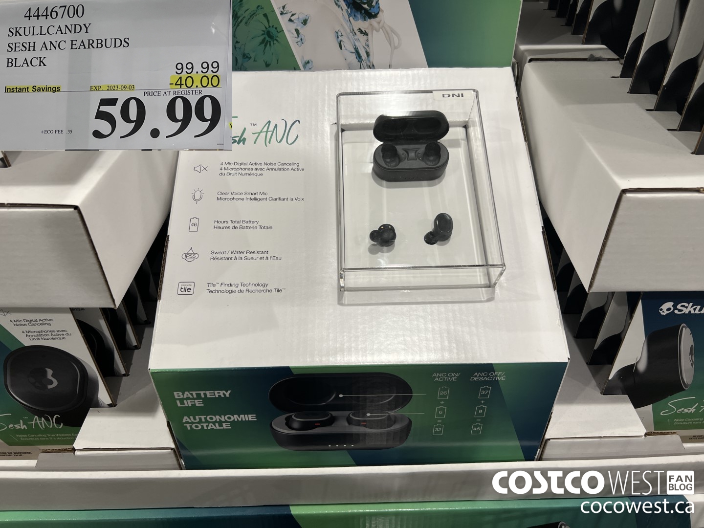 4446700 SKULLCANDY SESH ANC EARBUDS BLACK ($40.00 INSTANT SAVINGS EXPIRES ON 2023-09-03) $59.99