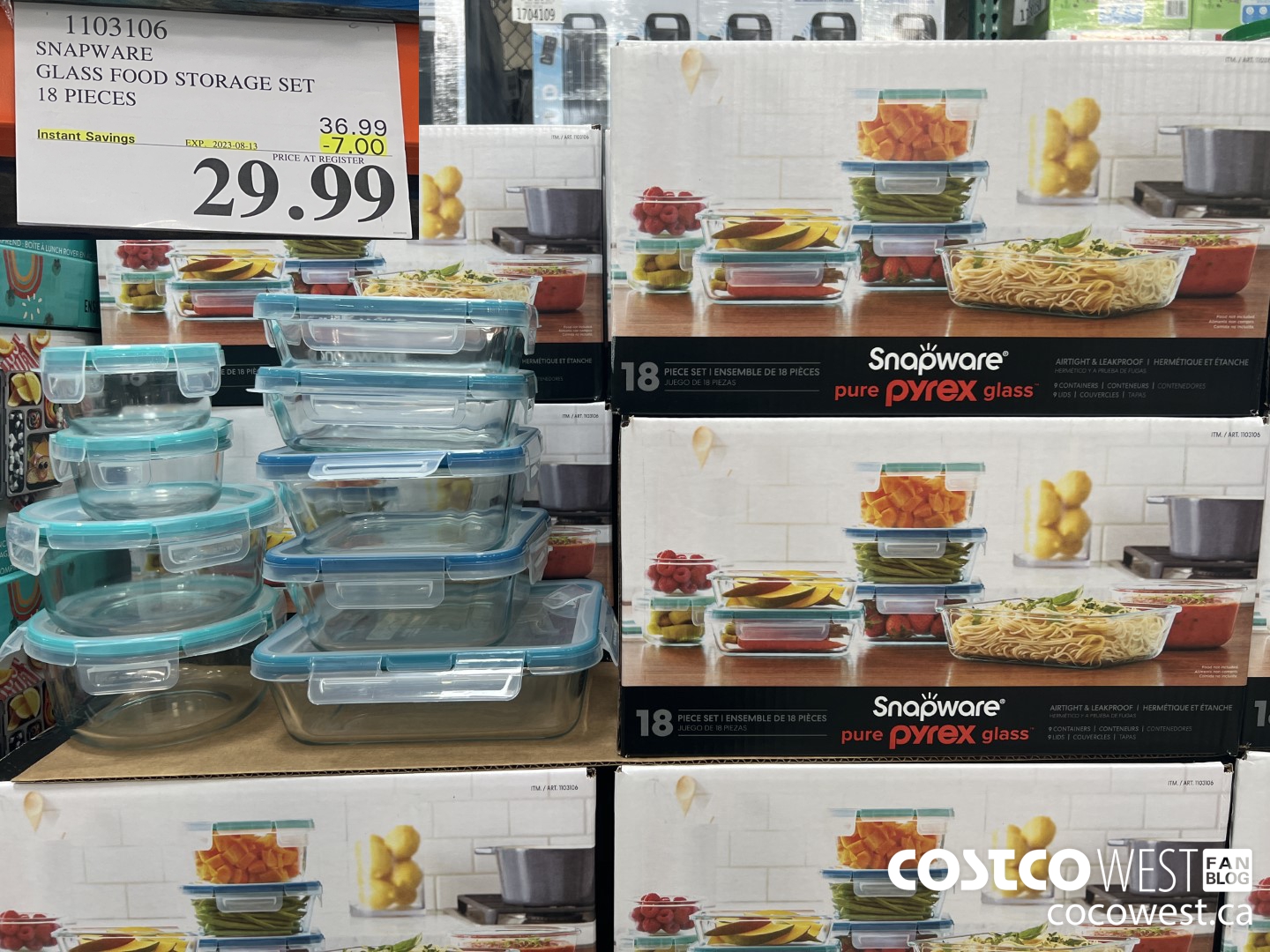 1103106 SNAPWARE PYREX 18-PIECE GLASS FOOD STORAGE SET ($7.00 INSTANT SAVINGS EXPIRES ON 2023-08-13) $29.99