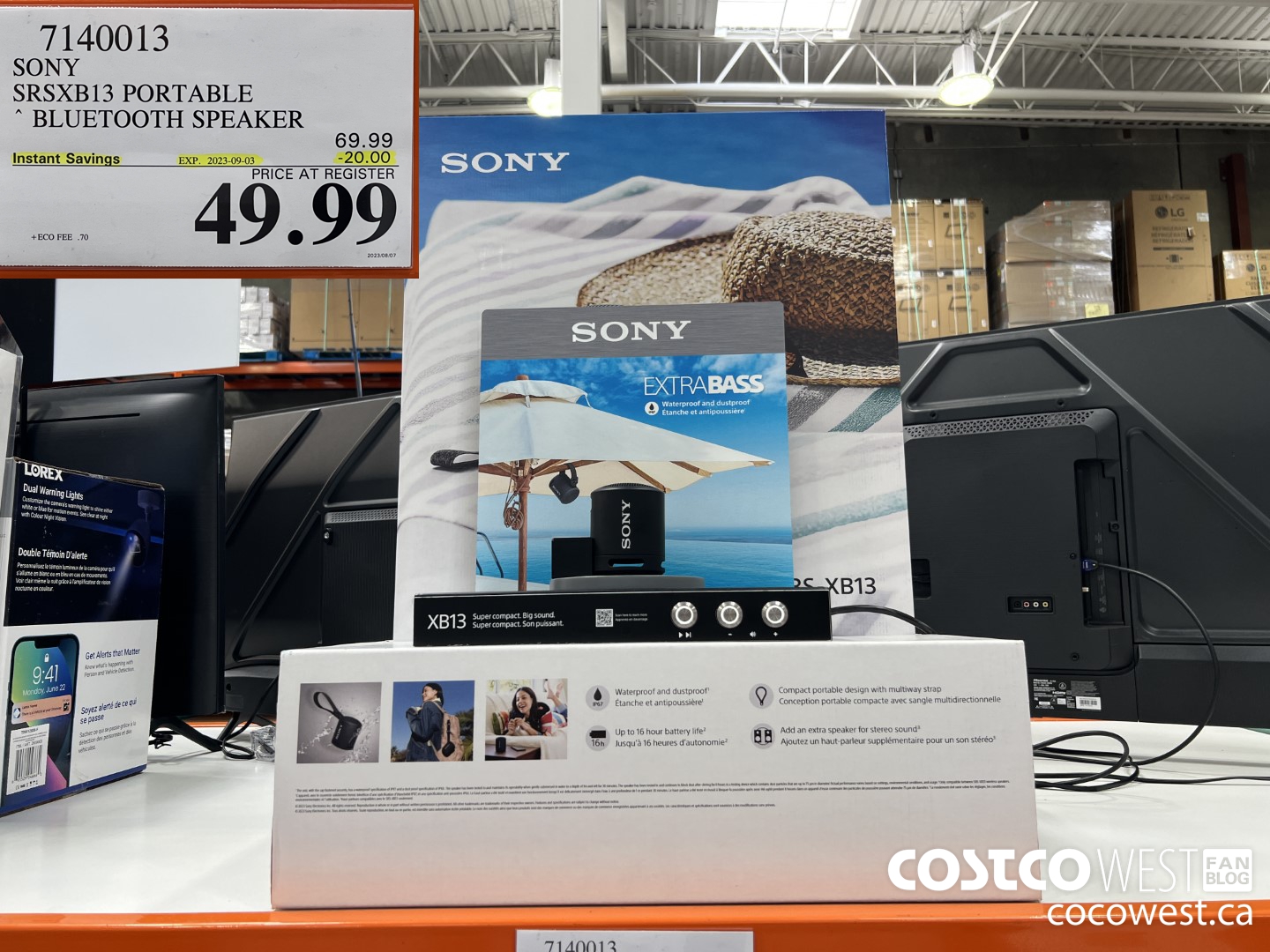 7140013 SONY SRSXB13 PORTABLE BLUETOOTH SPEAKER ($20.00 INSTANT SAVINGS EXPIRES ON 2023-09-03) $49.99