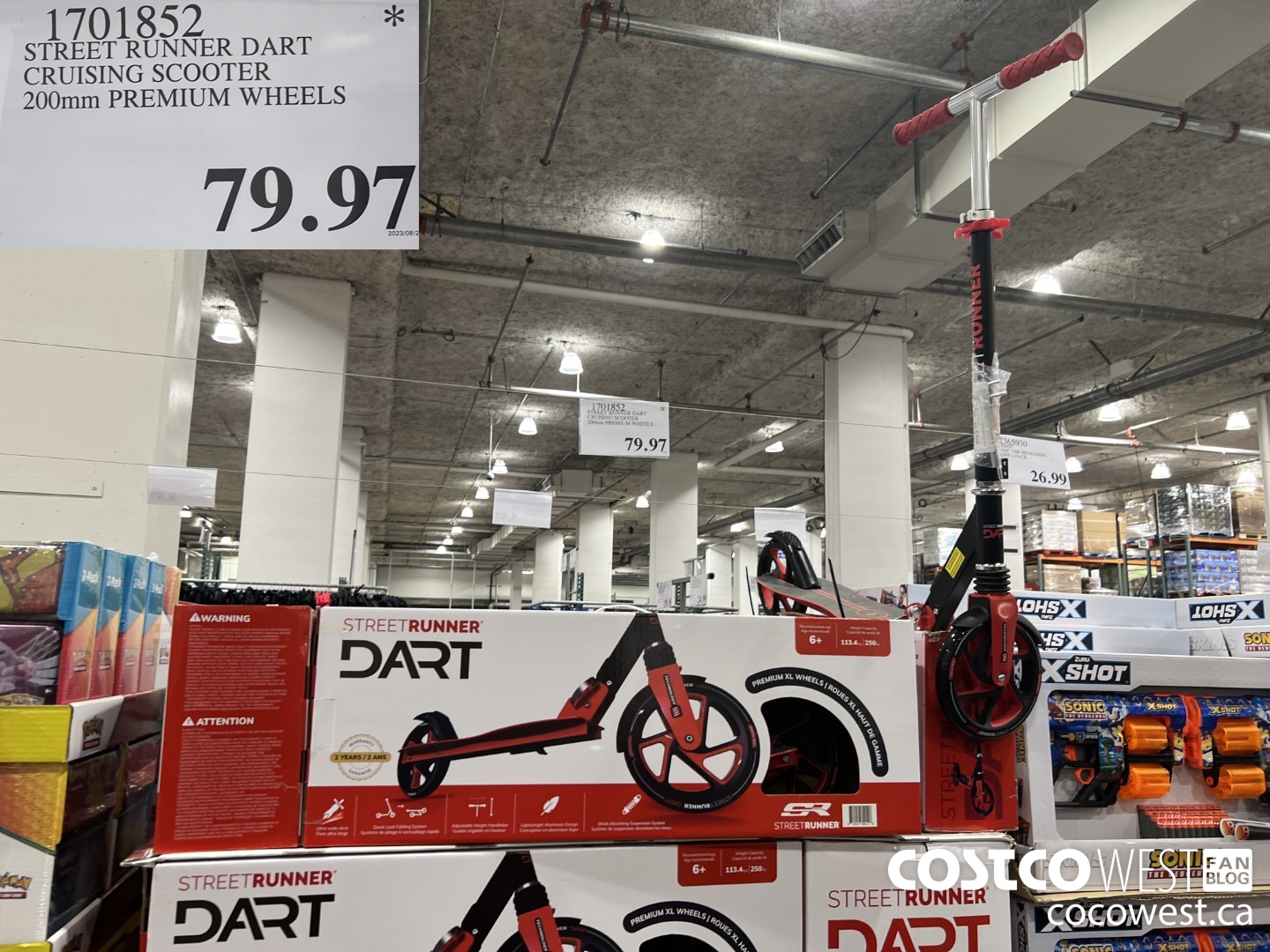 1701852 STREET RUNNER DART CRUISING SCOOTER 200MM PREMIUM WHEELS $79.97