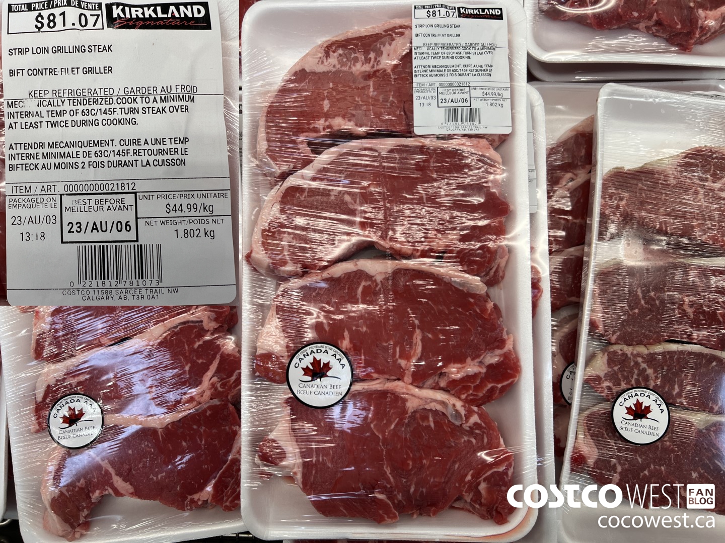 21812 STRIP LOIN GRILLING STEAK $44.99