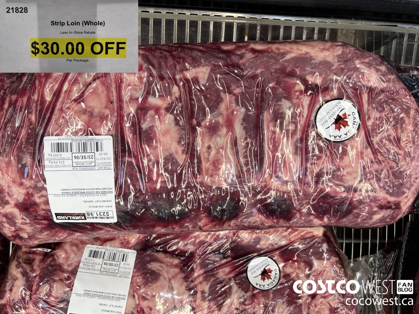 21828 STRIP LOIN (WHOLE) ($30.00 INSTANT SAVINGS)