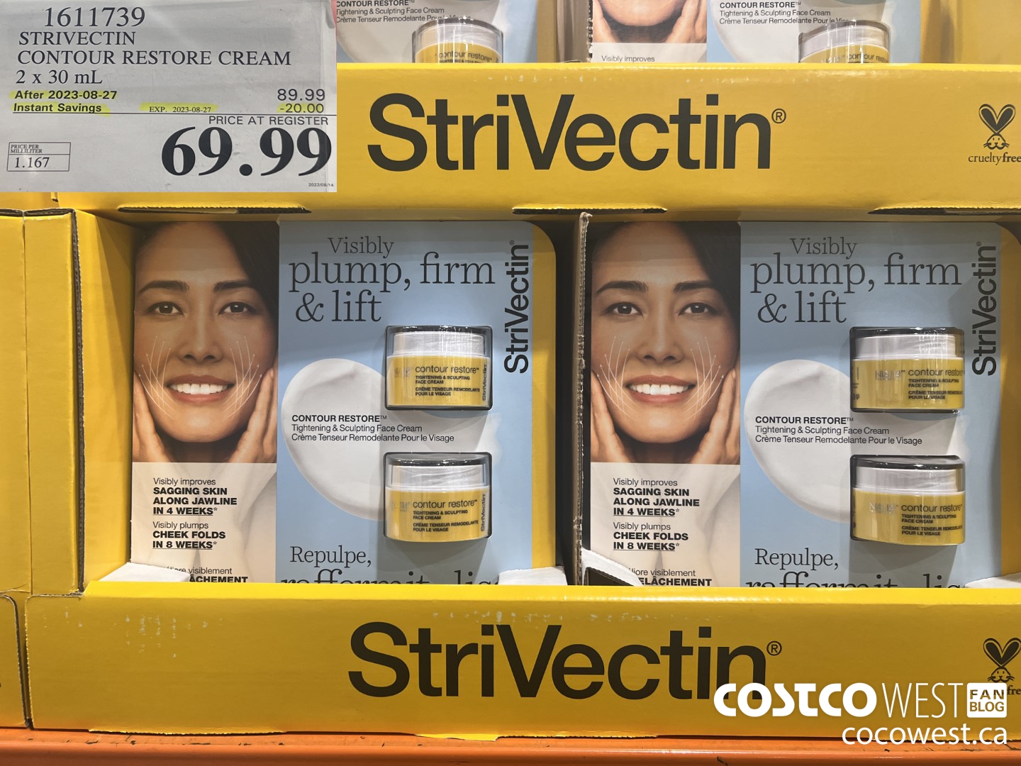 1611739 STRIVECTIN CONTOUR RESTORE CREAM 2 X 30 ML ($20.00 INSTANT SAVINGS EXPIRES ON 2023-08-27) $69.99