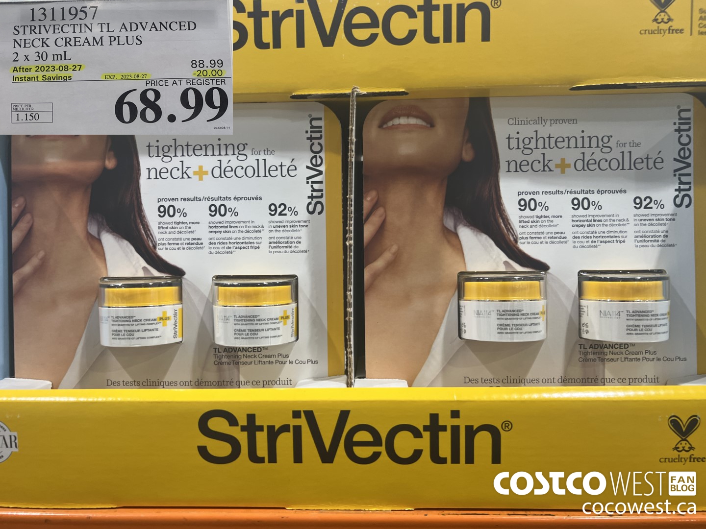 1311957 STRIVECTIN TL ADVANCED NECK CREAM PLUS 2 x 30 mL ($20.00 INSTANT SAVINGS EXPIRES ON 2023-08-27) $68.99